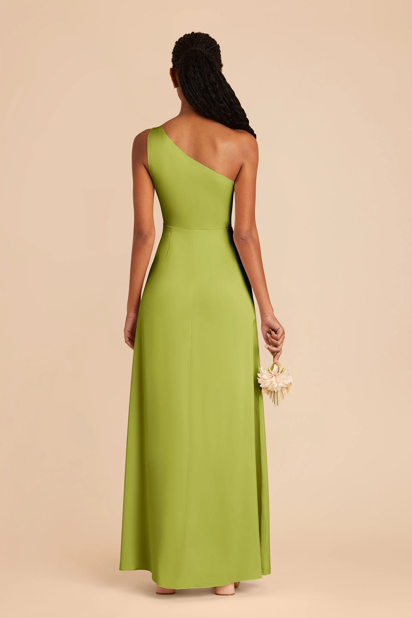 Kira Matte Satin Dress - Matcha - Image 4