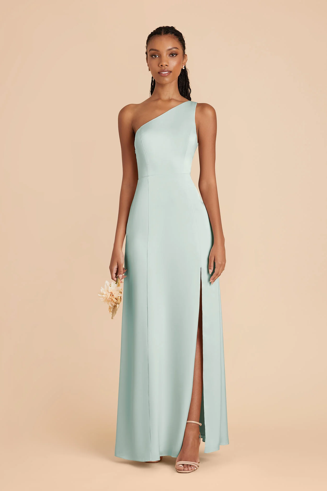 Kira Matte Satin Dress - Mint