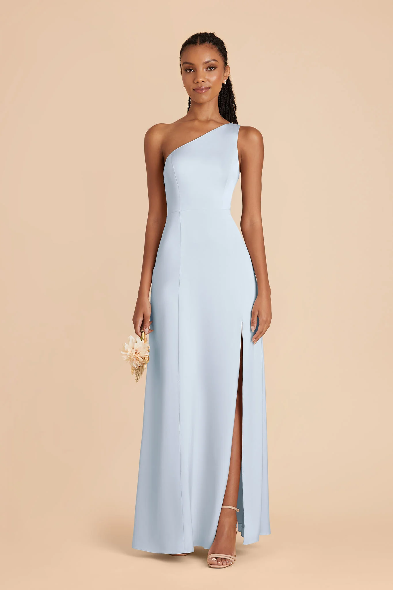 Kira Matte Satin Dress - Mist Blue - Image 3