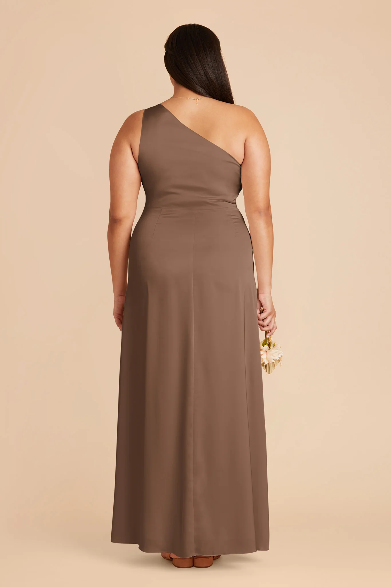 Kira Matte Satin Dress - Mocha - Image 7