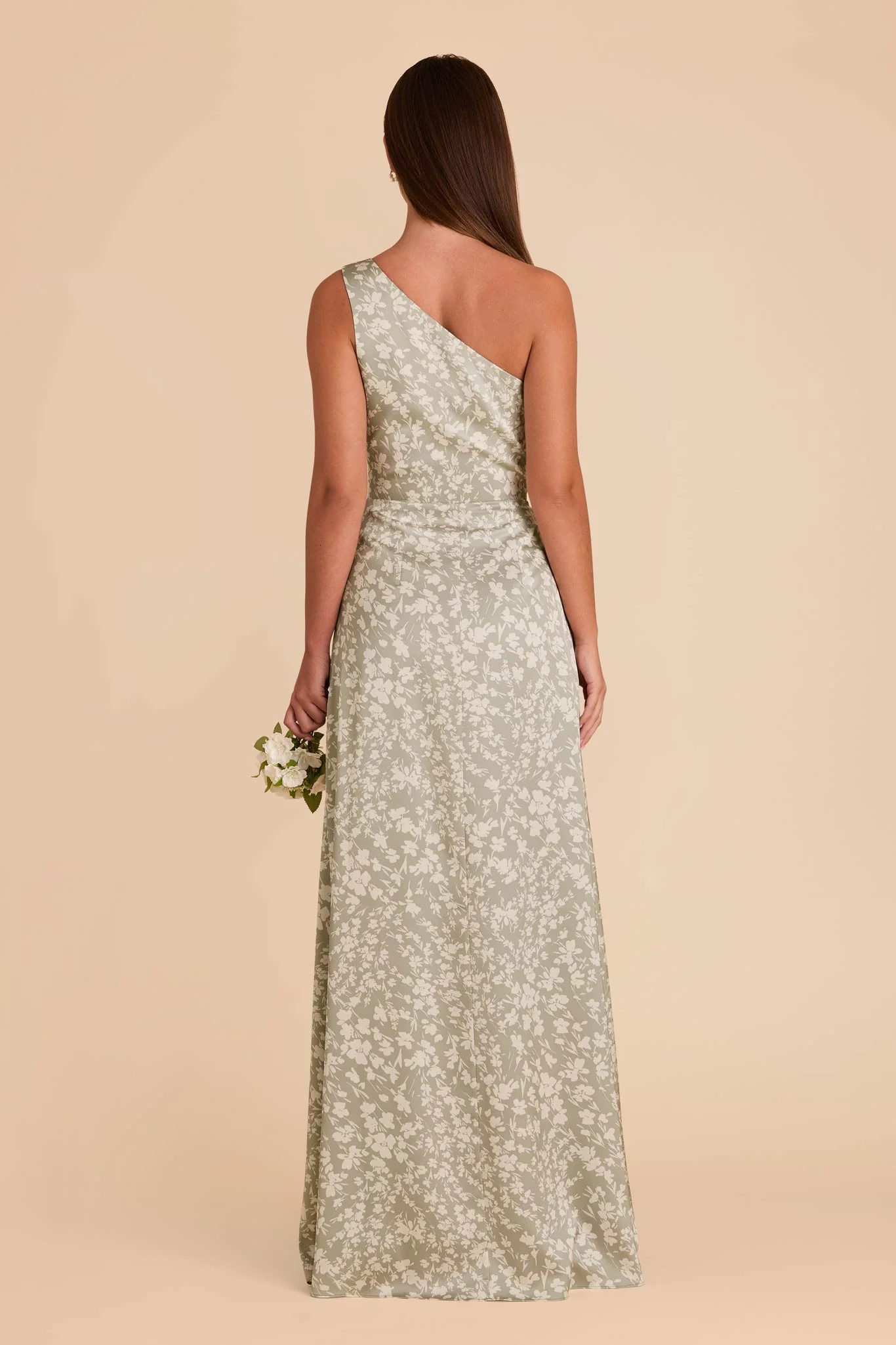 Kira Matte Satin Dress - Moss Green Dreamy Floral - Image 5