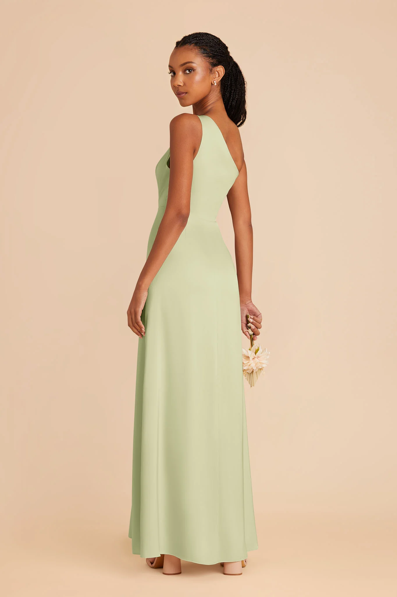 Kira Matte Satin Dress - Pale Pistachio - Image 3
