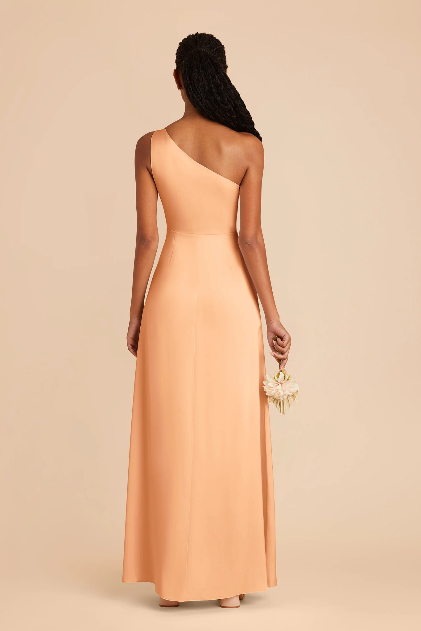 Kira Matte Satin Dress - Peach - Image 4