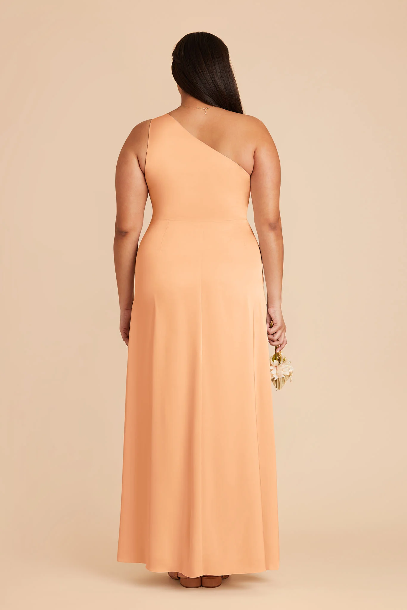 Kira Matte Satin Dress - Peach - Image 6