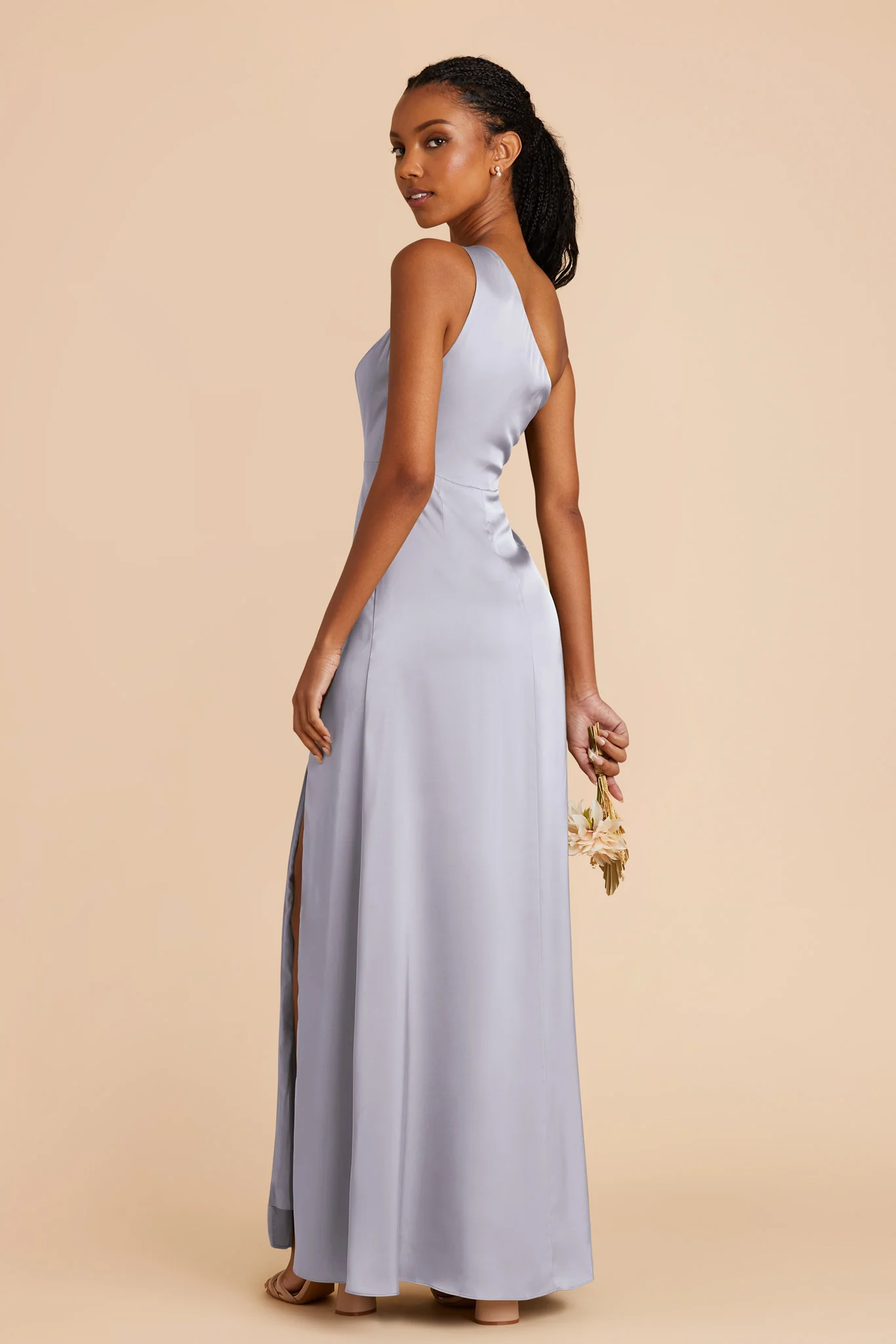 Kira Matte Satin Dress - Periwinkle Blue - Image 4