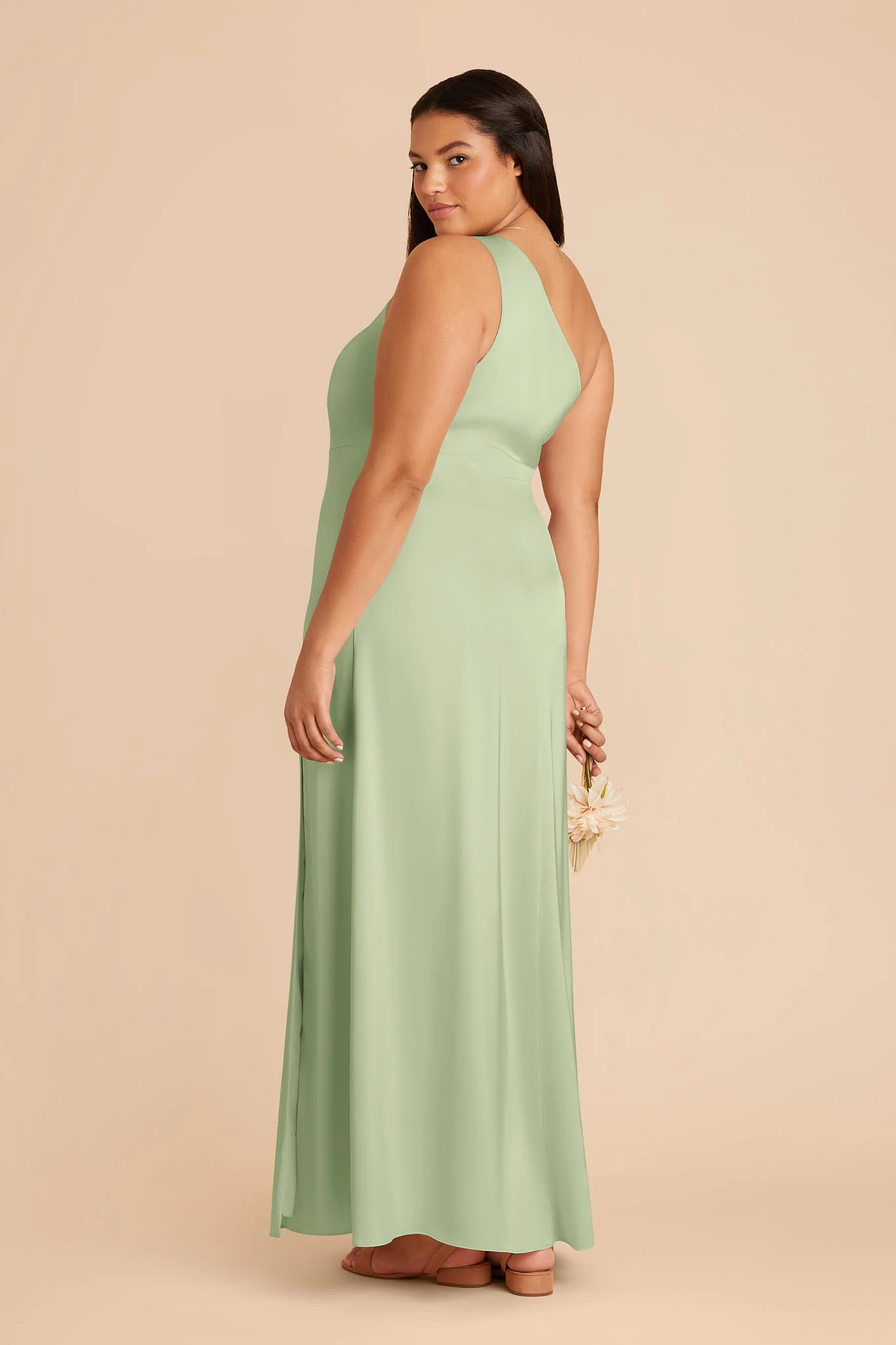 Kira Matte Satin Dress - Pistachio - Image 5