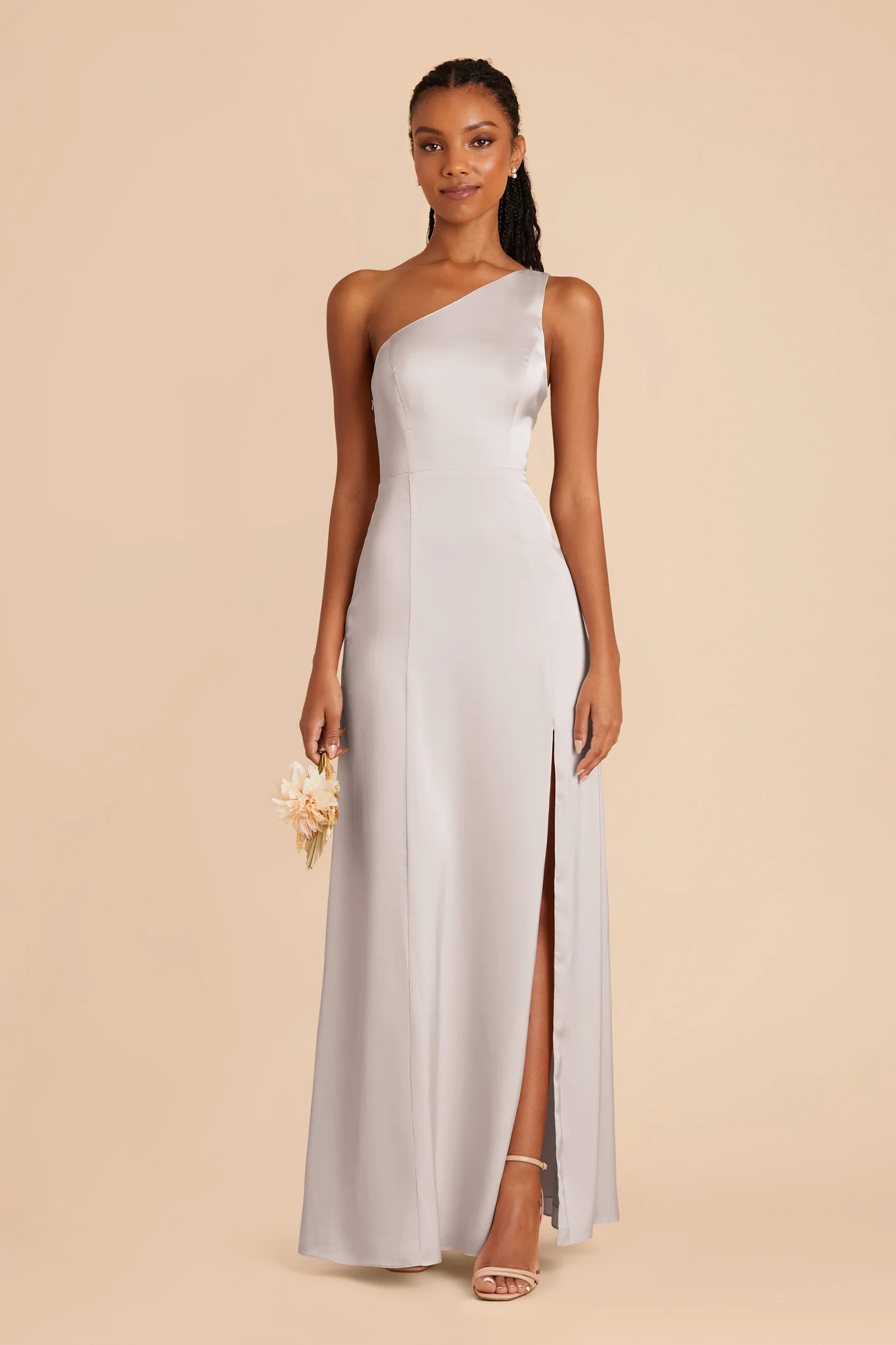 Kira Matte Satin Dress - Platinum - Image 3