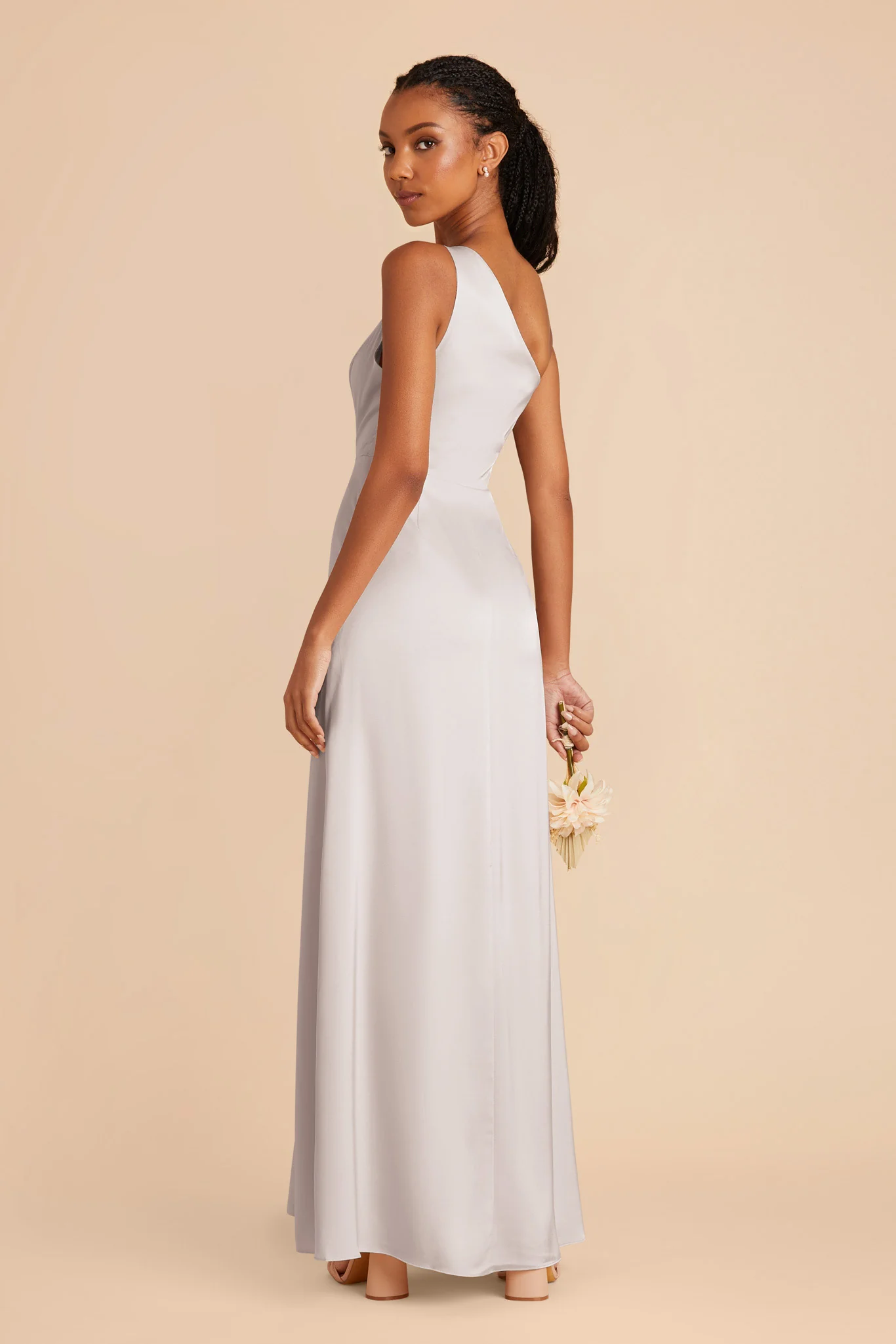 Kira Matte Satin Dress - Platinum - Image 4