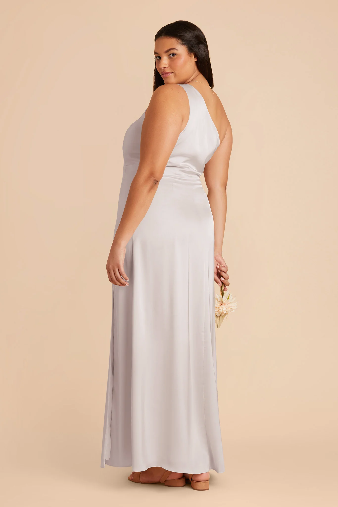 Kira Matte Satin Dress - Platinum - Image 6