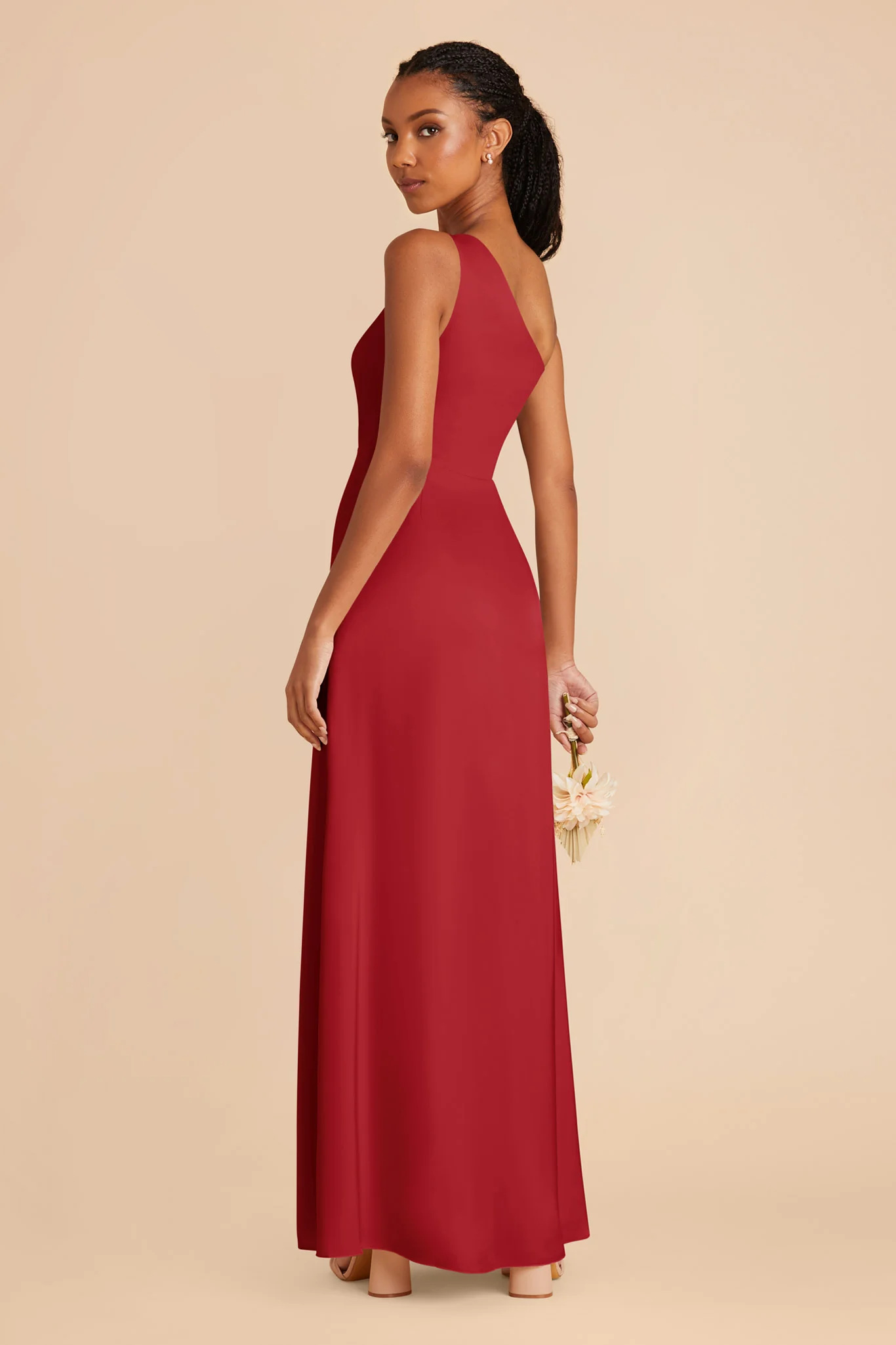 Kira Matte Satin Dress - Ruby Red - Image 4