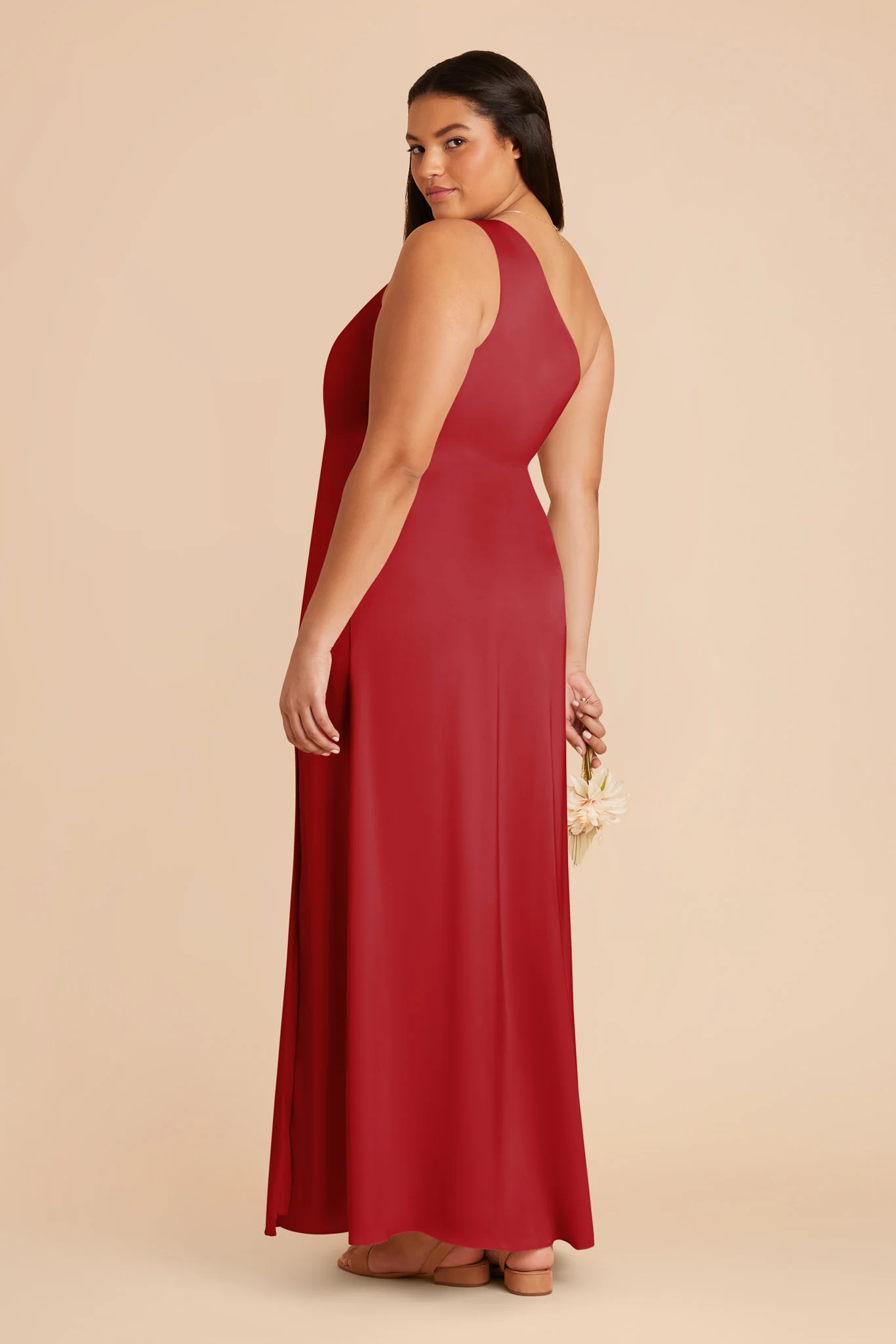 Kira Matte Satin Dress - Ruby Red - Image 6