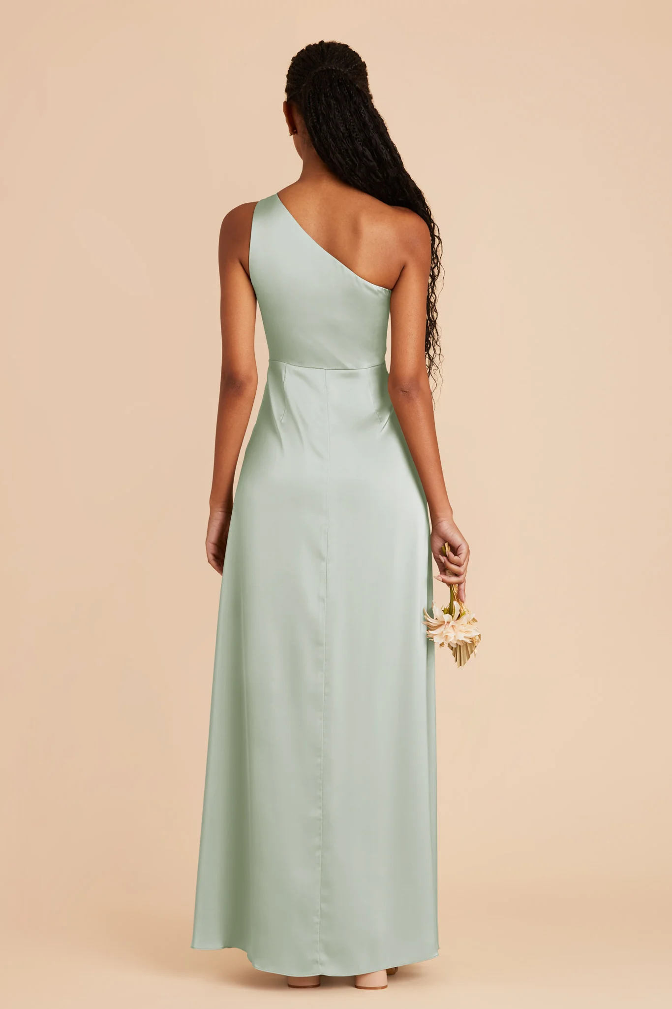 Kira Matte Satin Dress - Sage - Image 6