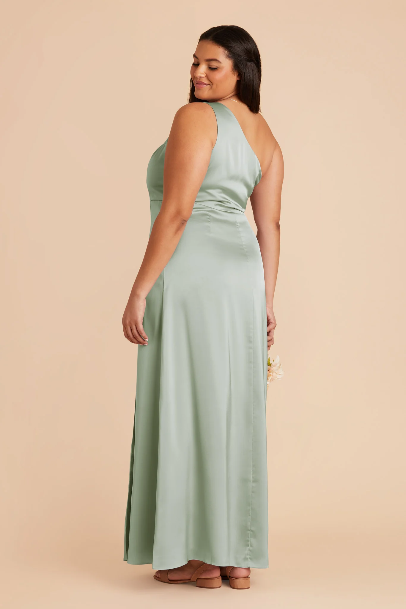 Kira Matte Satin Dress - Sage - Image 9