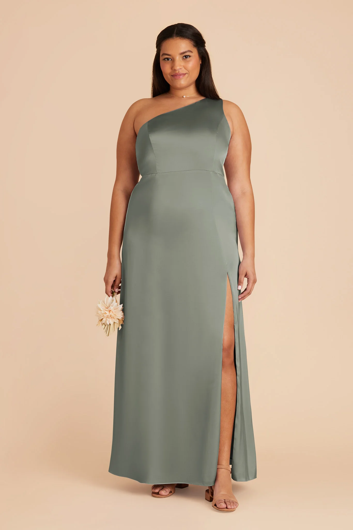 Kira Matte Satin Dress - Sea Glass - Image 2