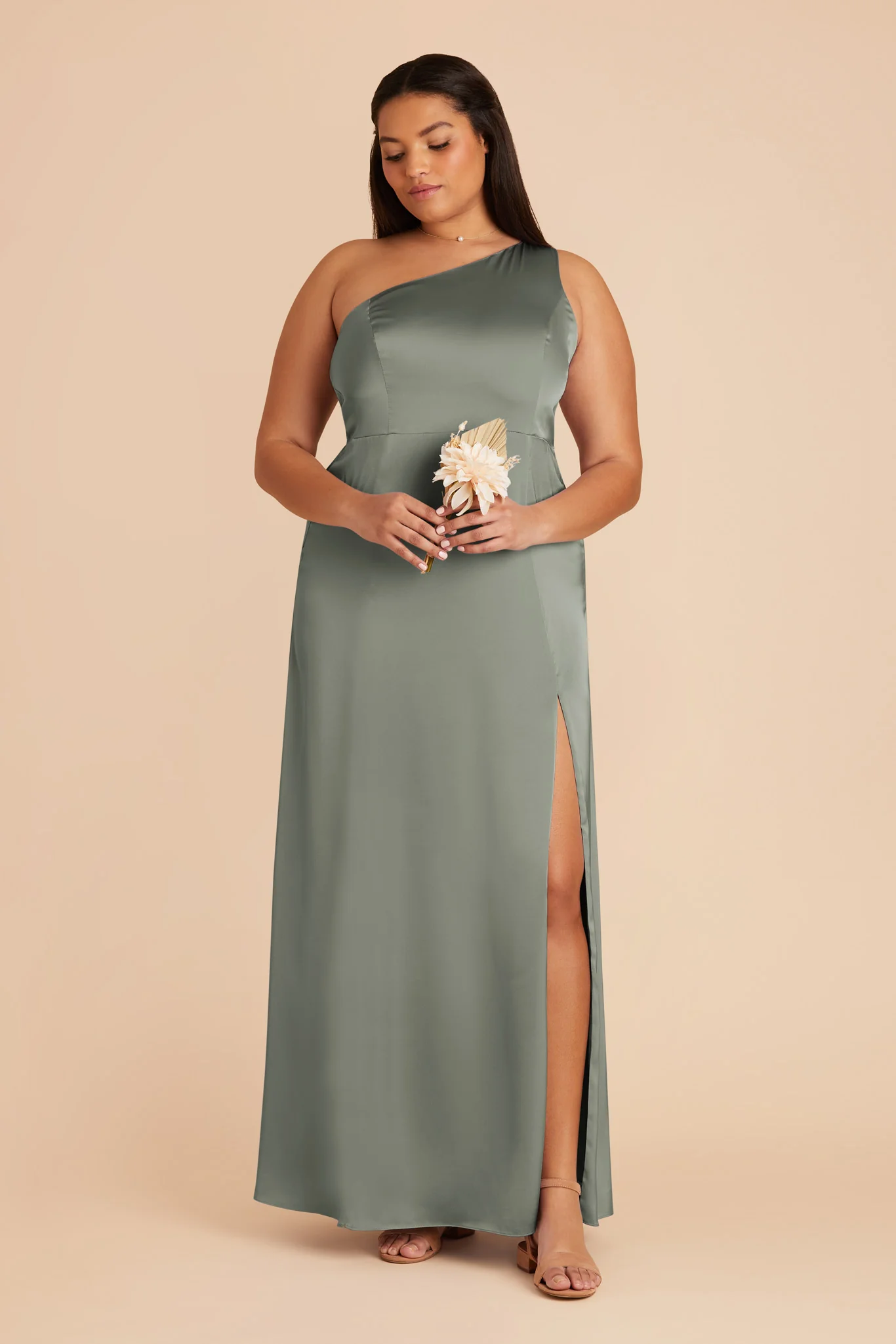 Kira Matte Satin Dress - Sea Glass - Image 7