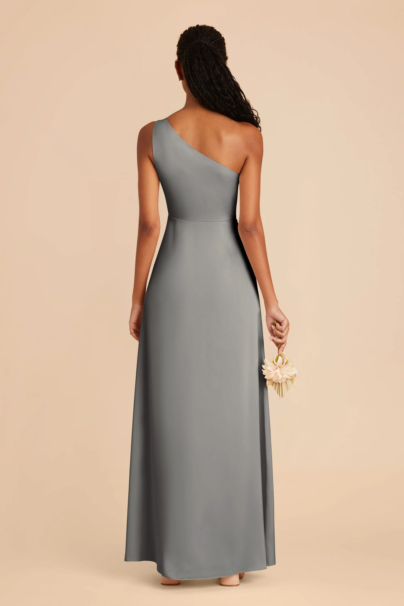 Kira Matte Satin Dress - Silver - Image 5