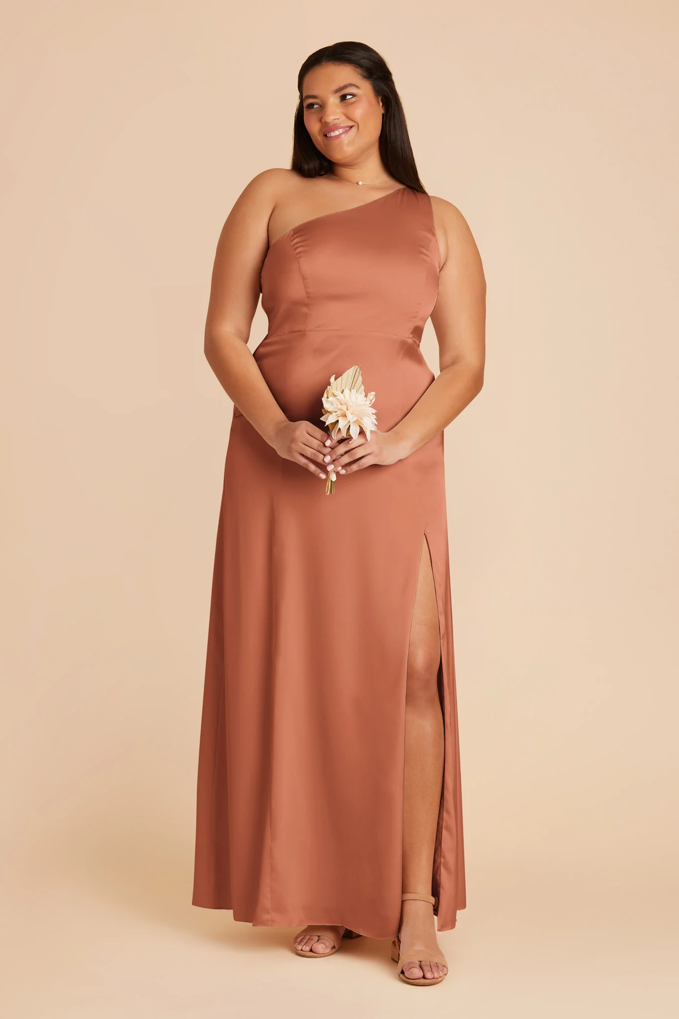 Kira Matte Satin Dress - Terracotta - Image 5