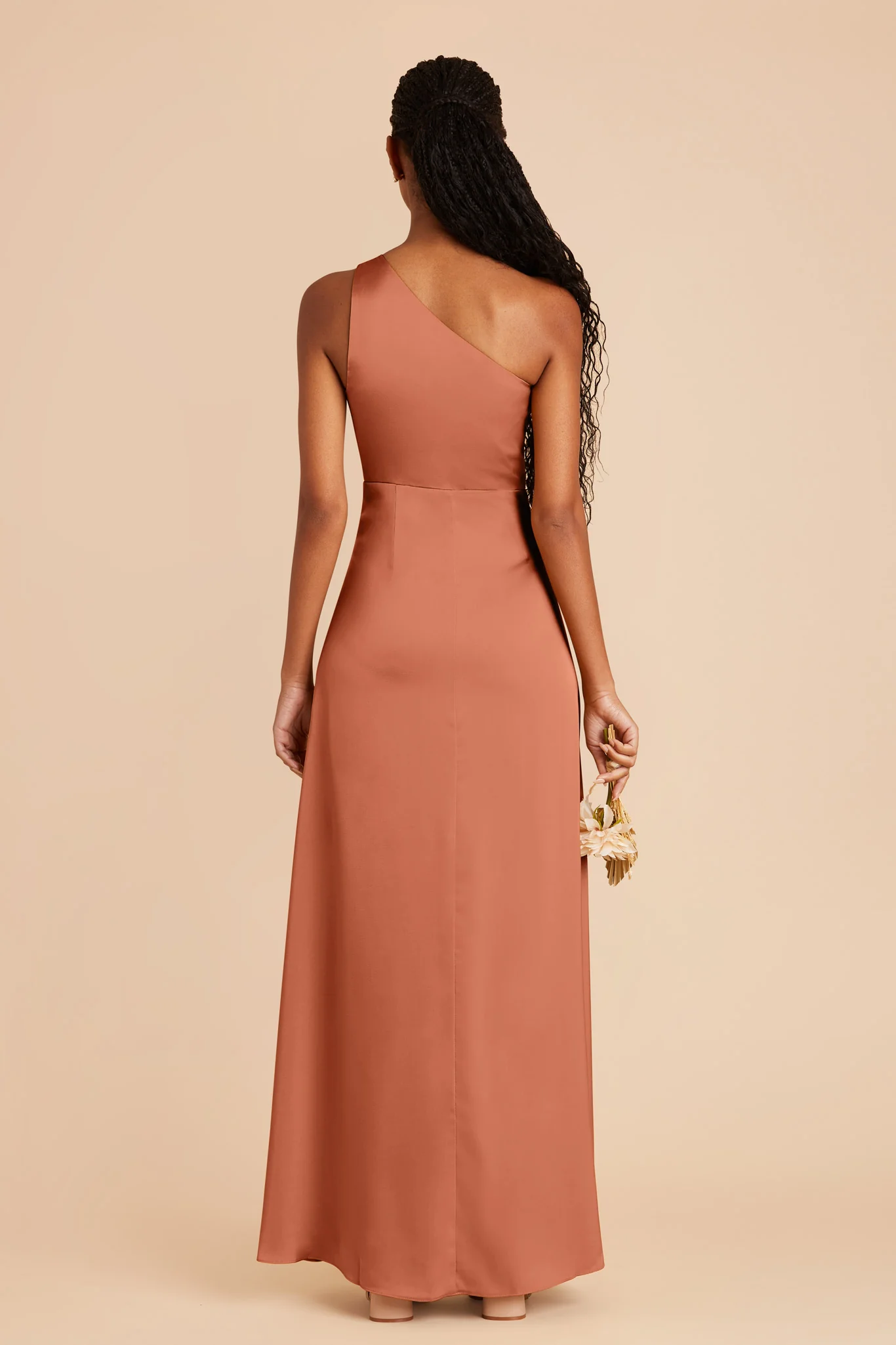 Kira Matte Satin Dress - Terracotta - Image 6