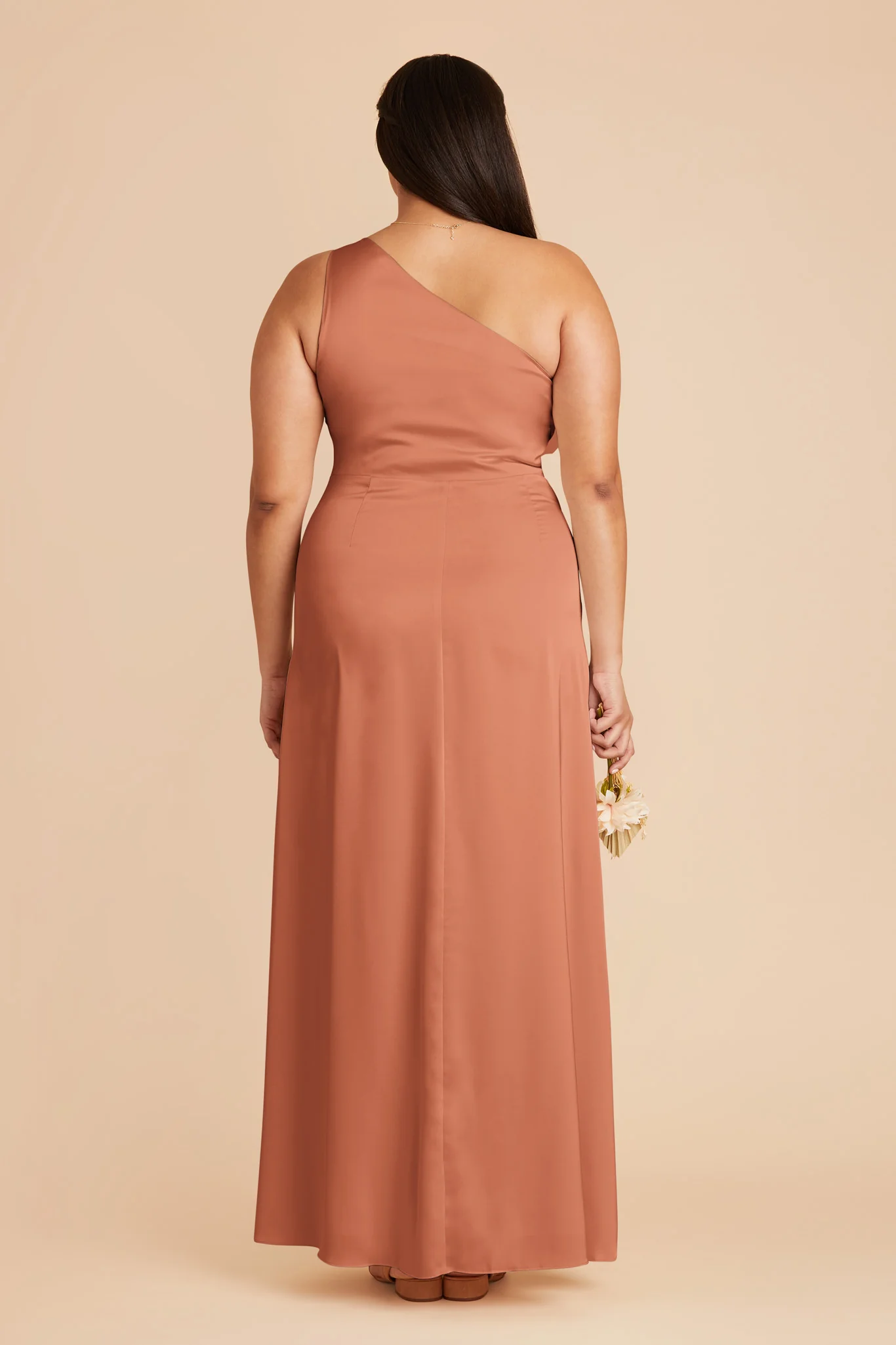 Kira Matte Satin Dress - Terracotta - Image 9
