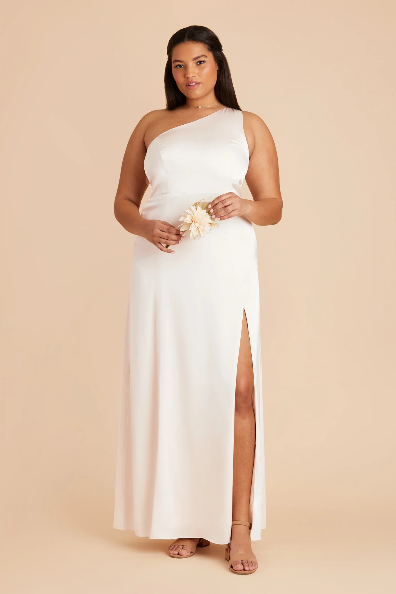 Kira Matte Satin Dress - White - Image 2