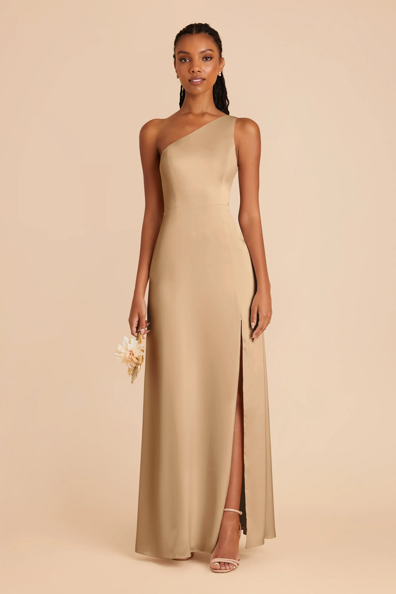 Kira Matte Satin Dress - Yellow Gold