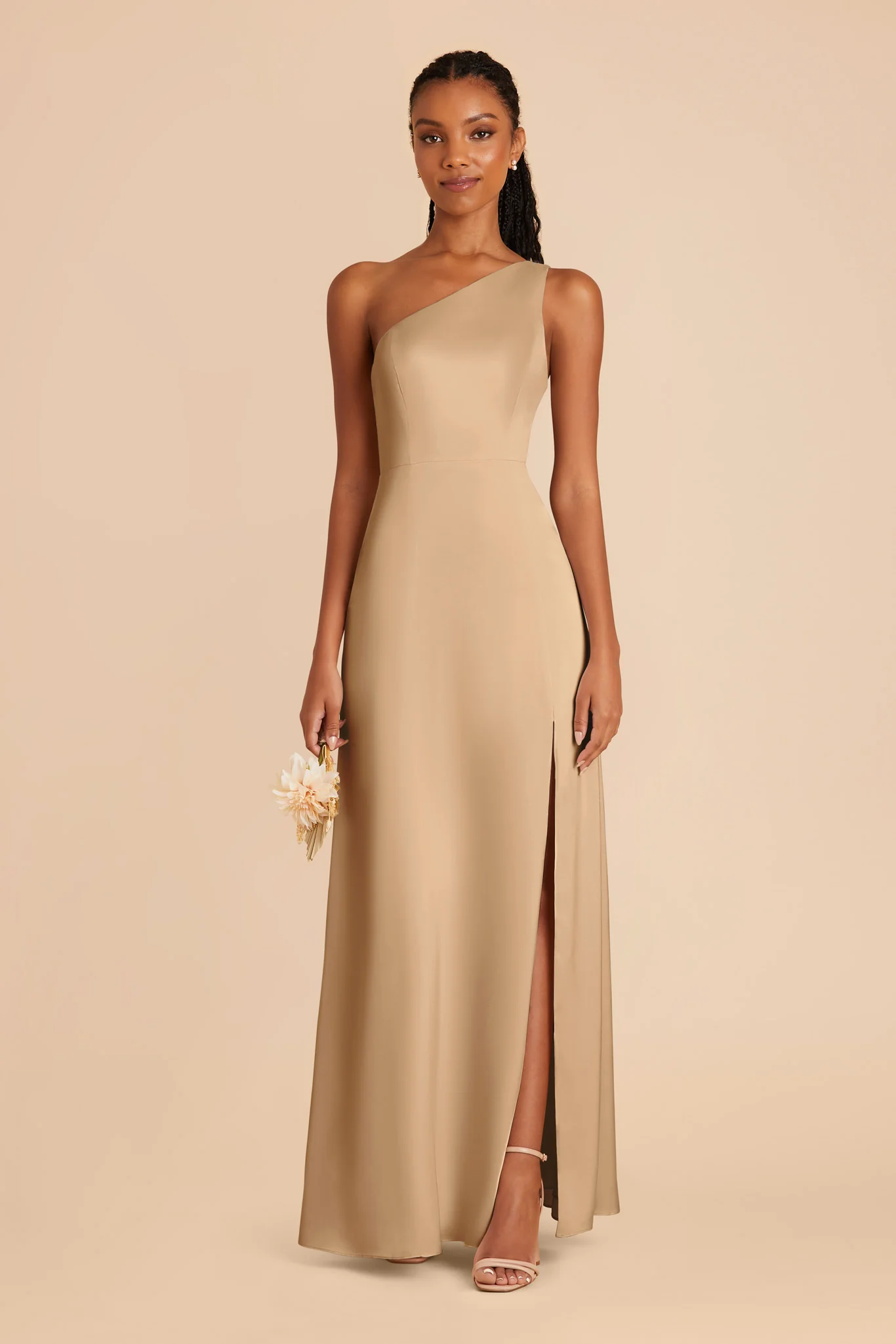 Kira Matte Satin Dress - Yellow Gold - Image 3