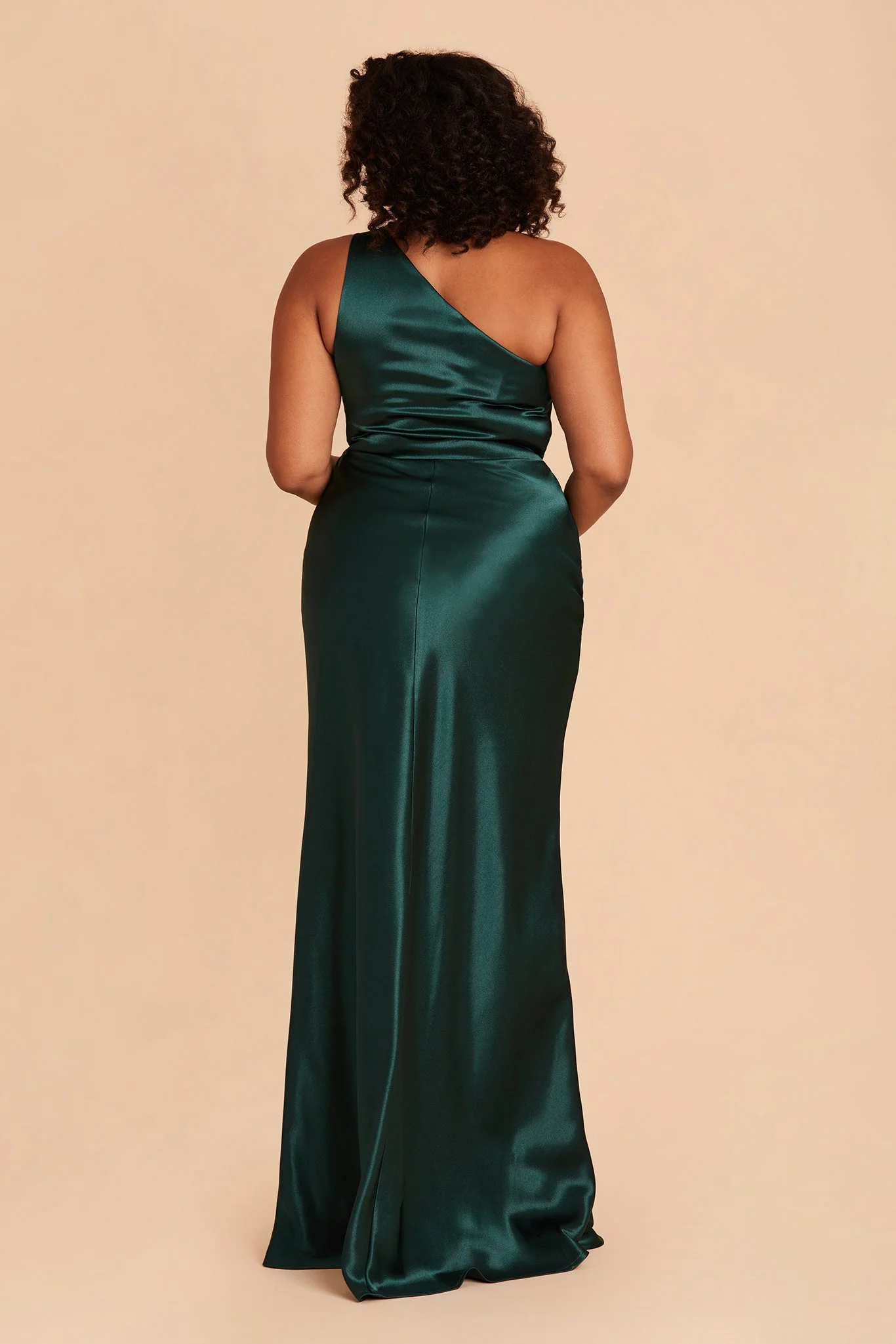 Kira Shiny Satin Dress - Emerald - Image 11