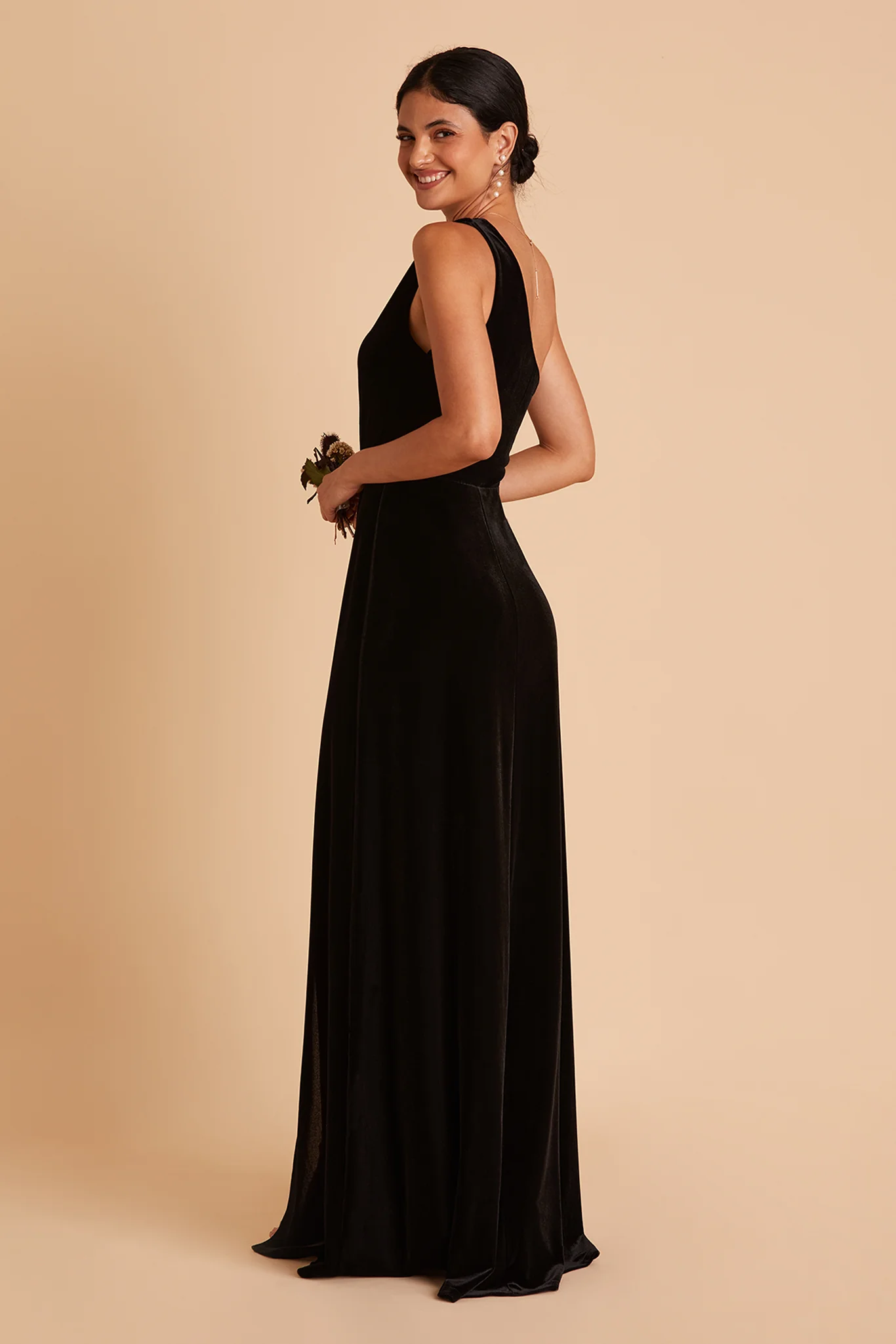 Kira Velvet Dress - Black - Image 7