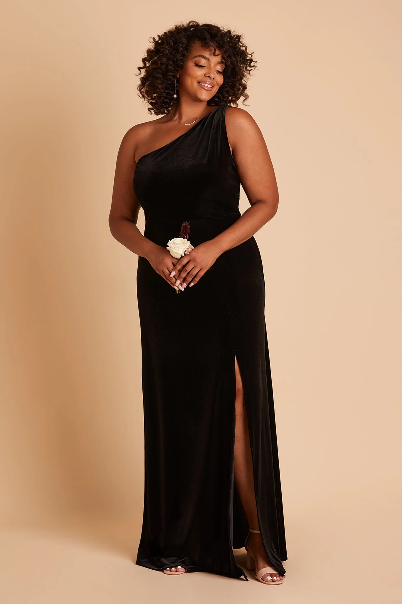Kira Velvet Dress - Black - Image 9