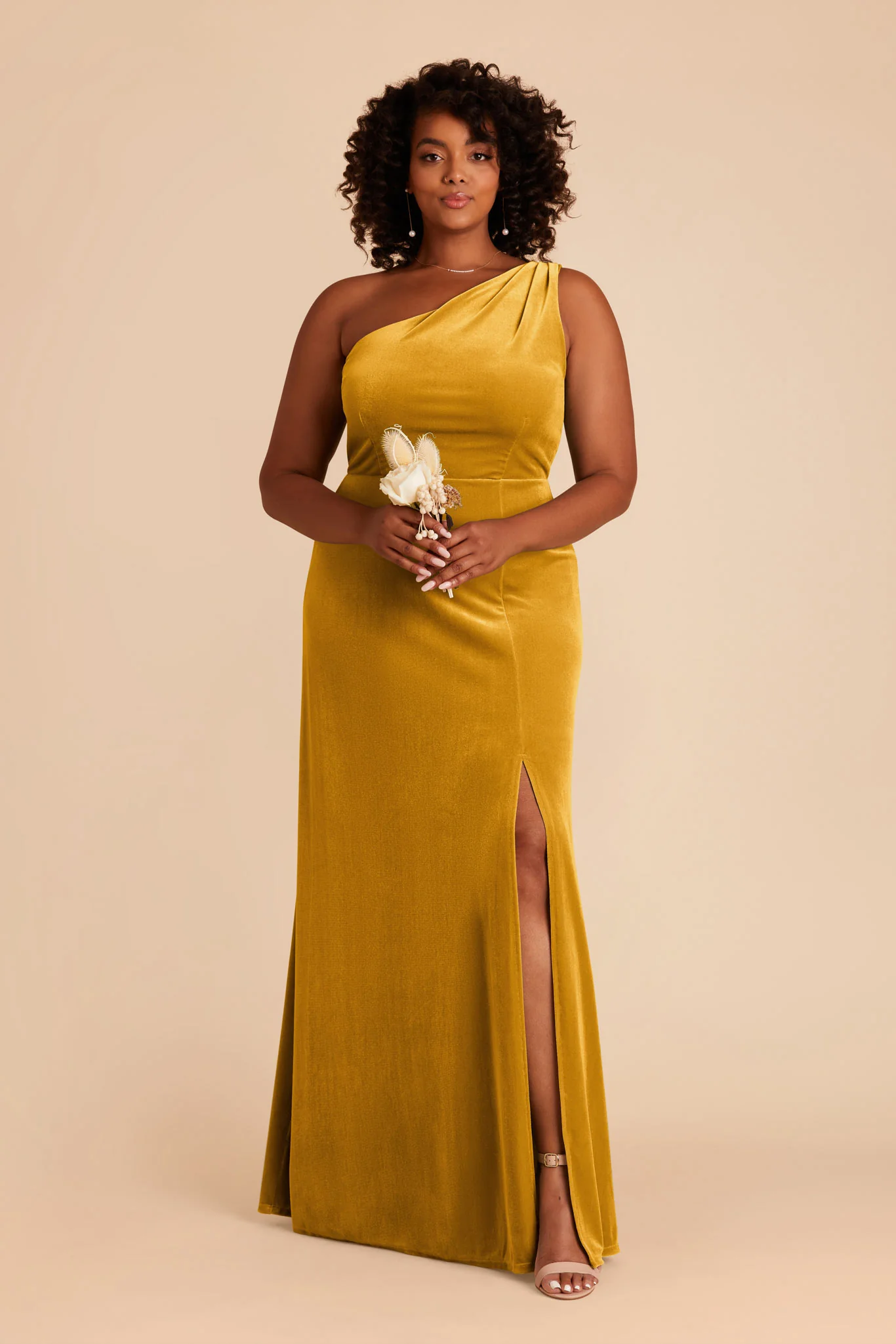 Kira Velvet Dress - Butterscotch - Image 6