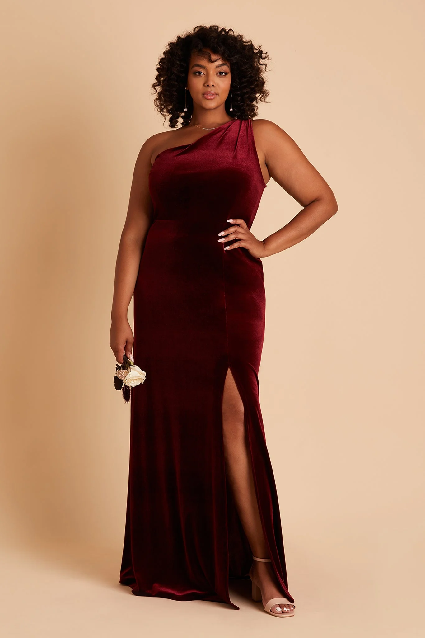 Kira Velvet Dress - Cabernet - Image 2
