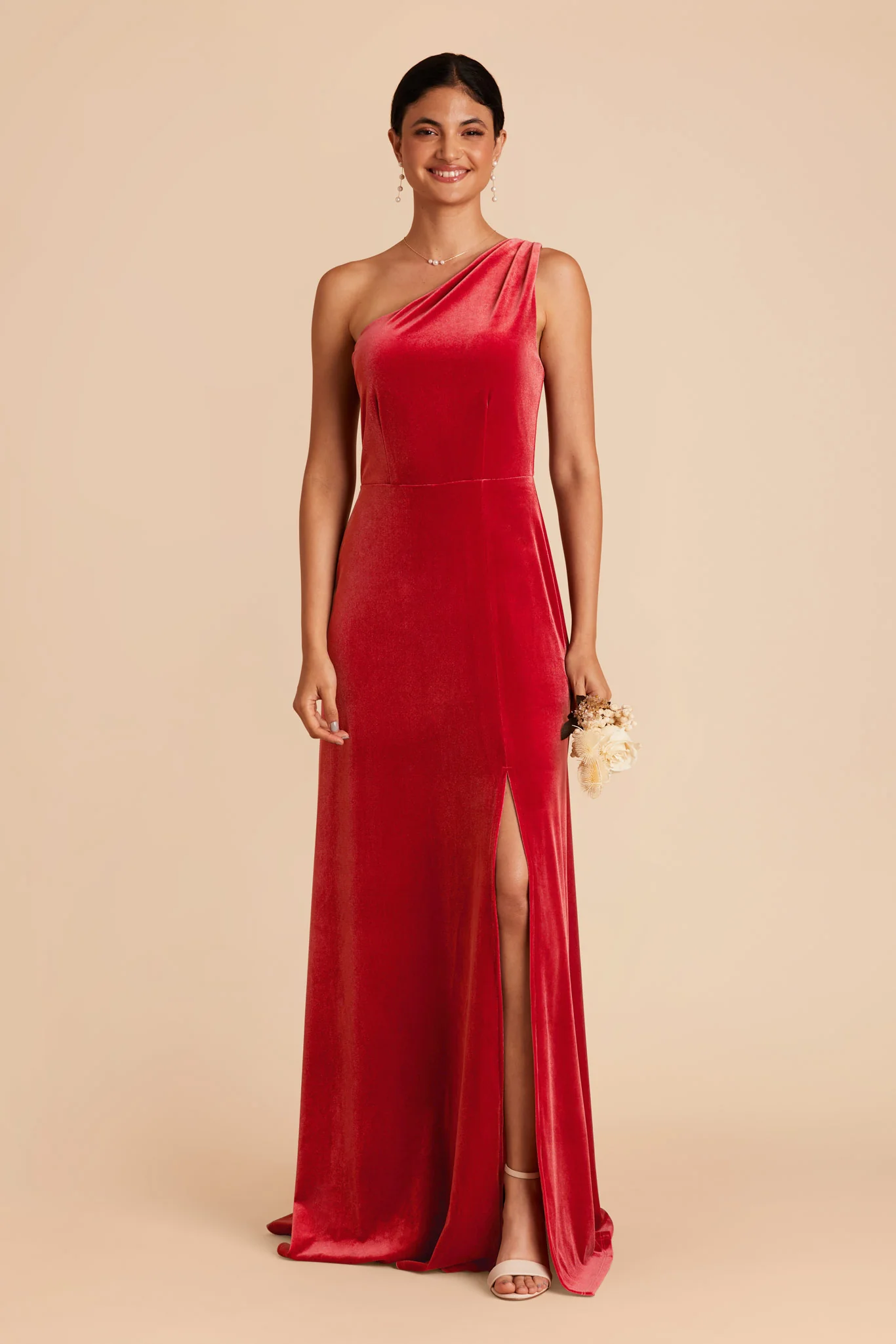 Kira Velvet Dress - Ruby Red - Image 3