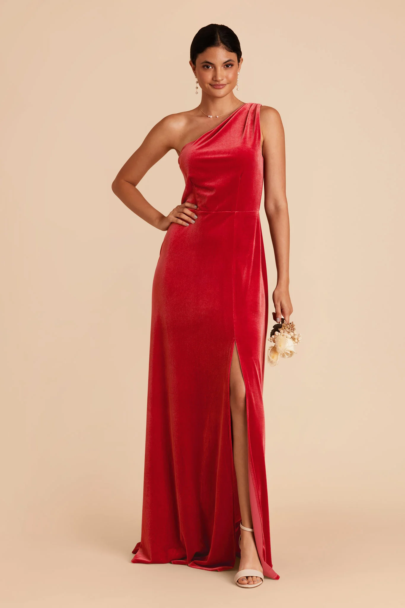 Kira Velvet Dress - Ruby Red - Image 4