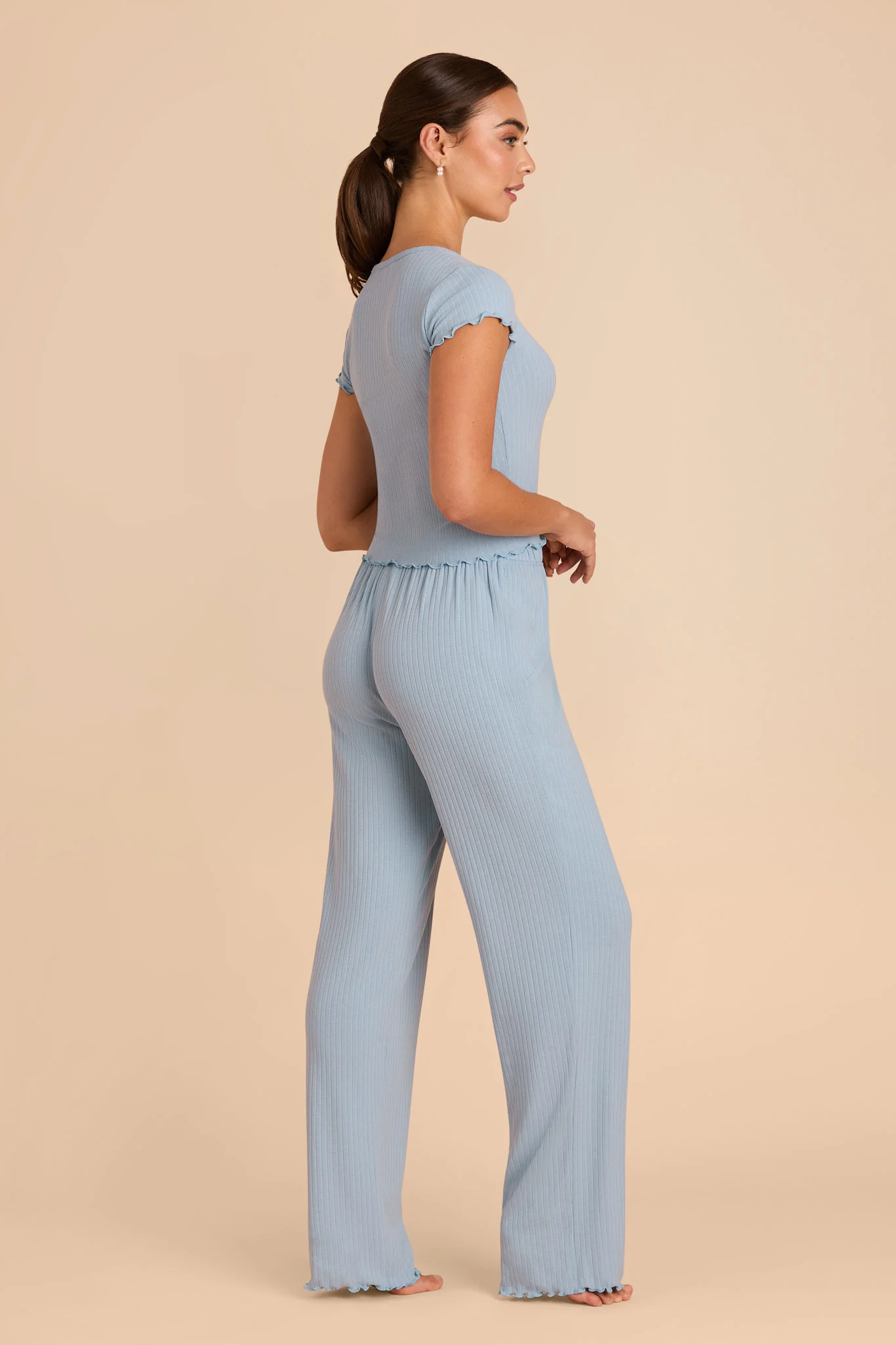 Lana Pointelle Pajama Set - Mist Blue - Image 8