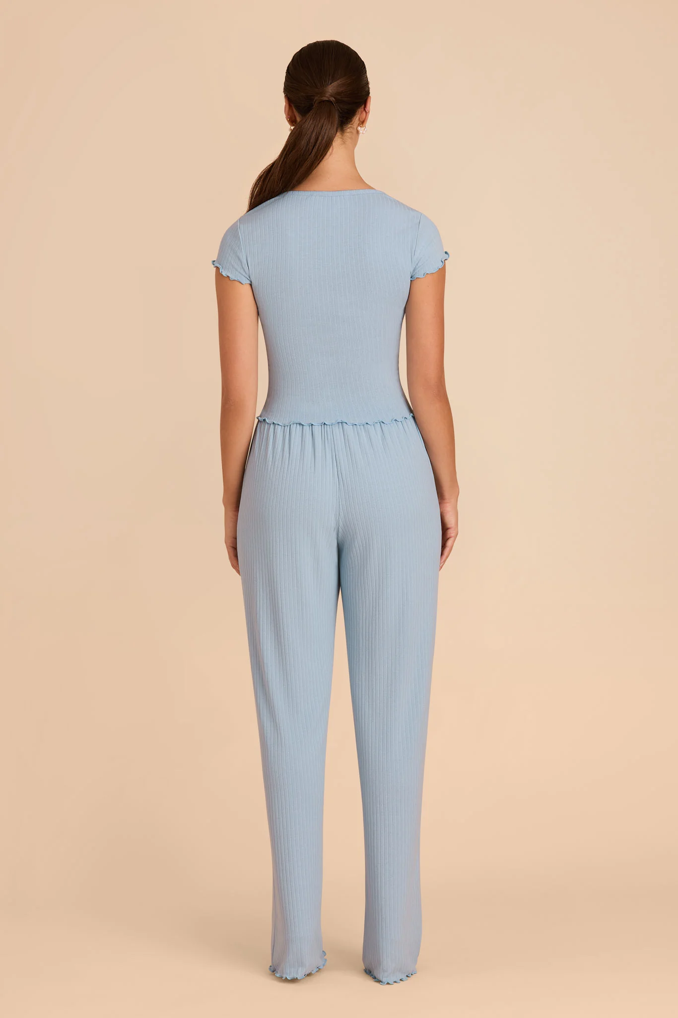 Lana Pointelle Pajama Set - Mist Blue - Image 9