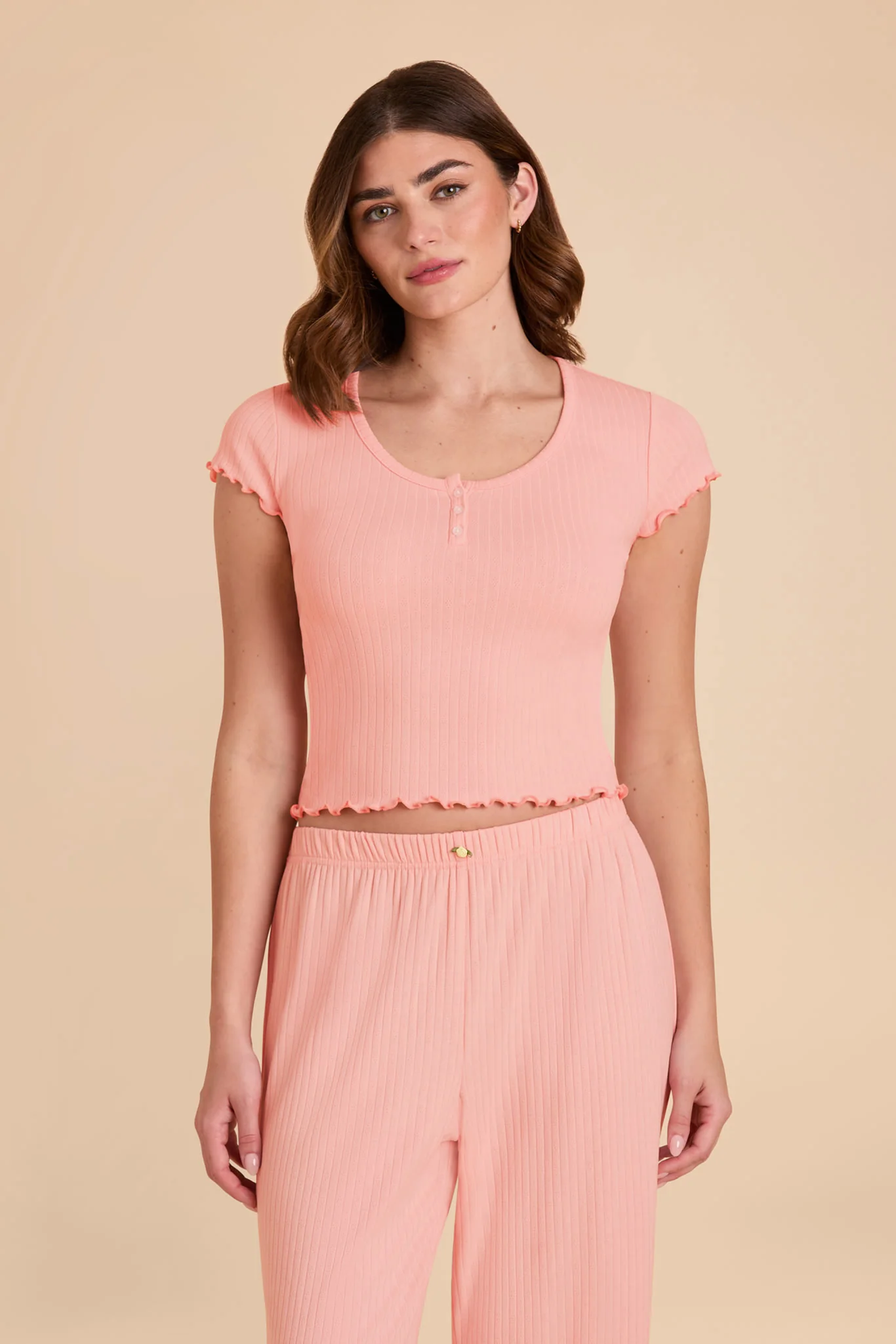 Lana Pointelle Pajama Set - Pink - Image 4