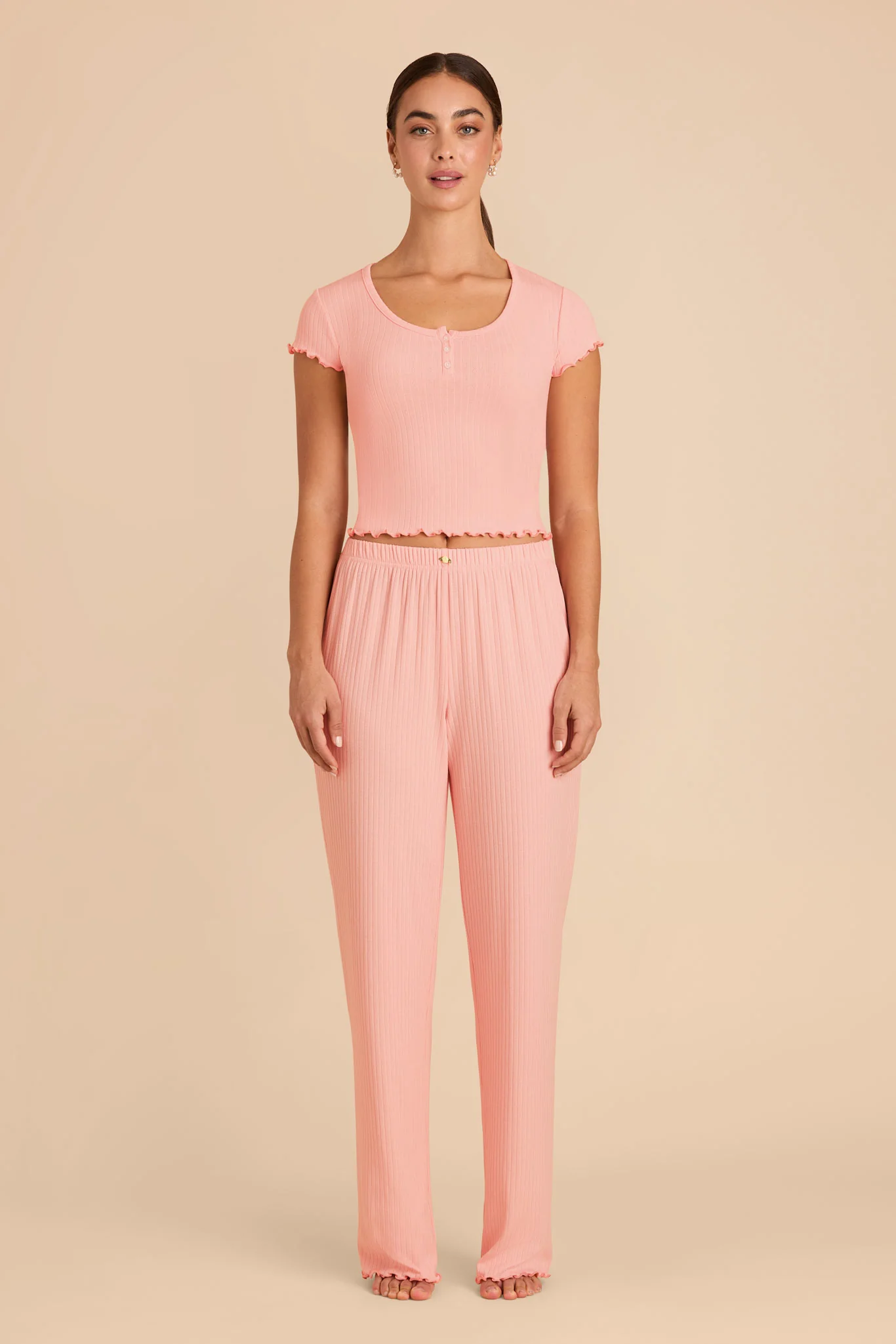 Lana Pointelle Pajama Set - Pink - Image 6
