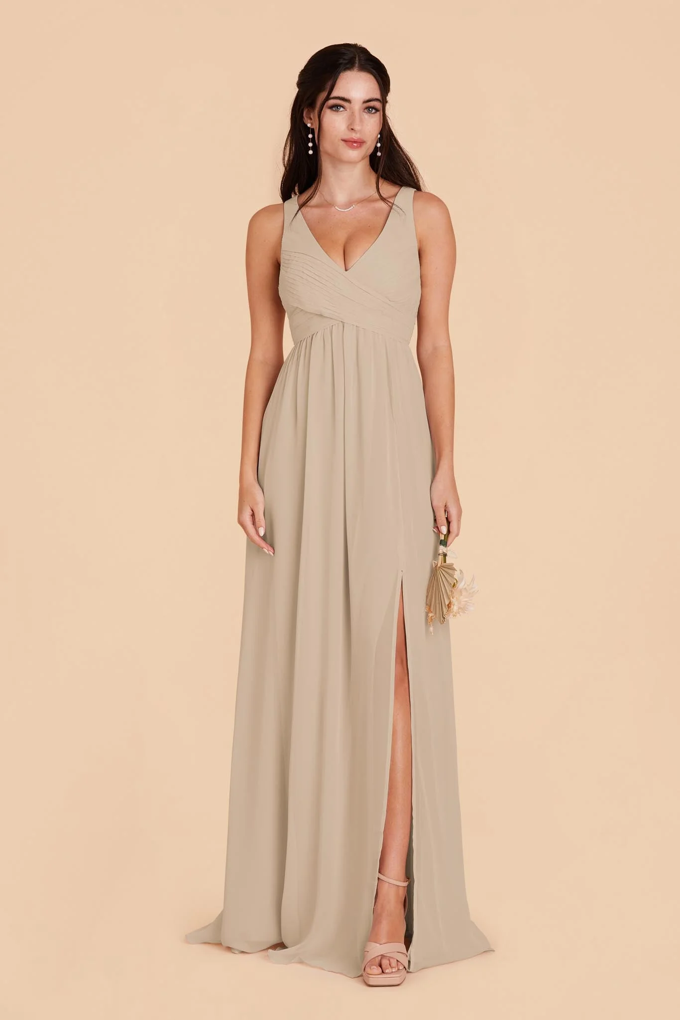 Laurie Chiffon Dress - Almond - Image 5