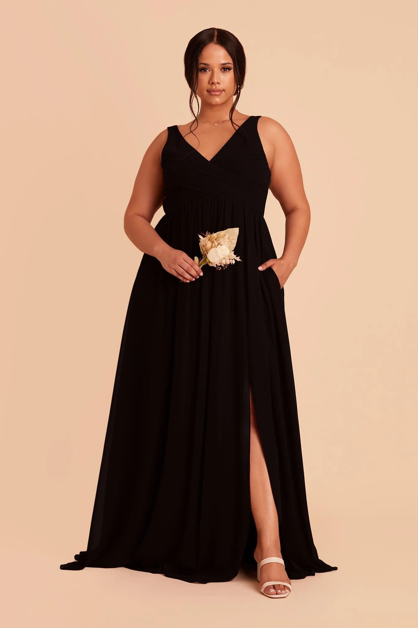 Laurie Chiffon Dress - Black - Image 8