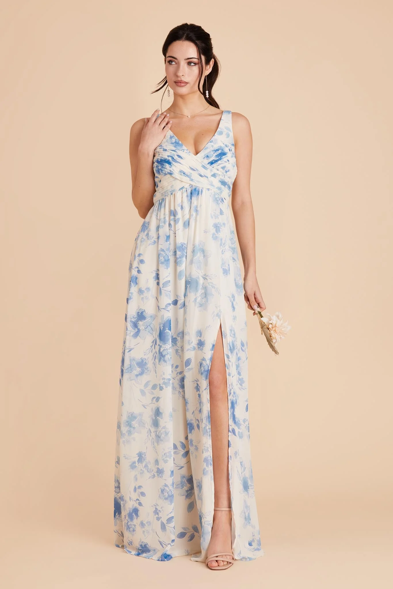 Laurie Chiffon Dress - Blue Rococo Floral - Image 4