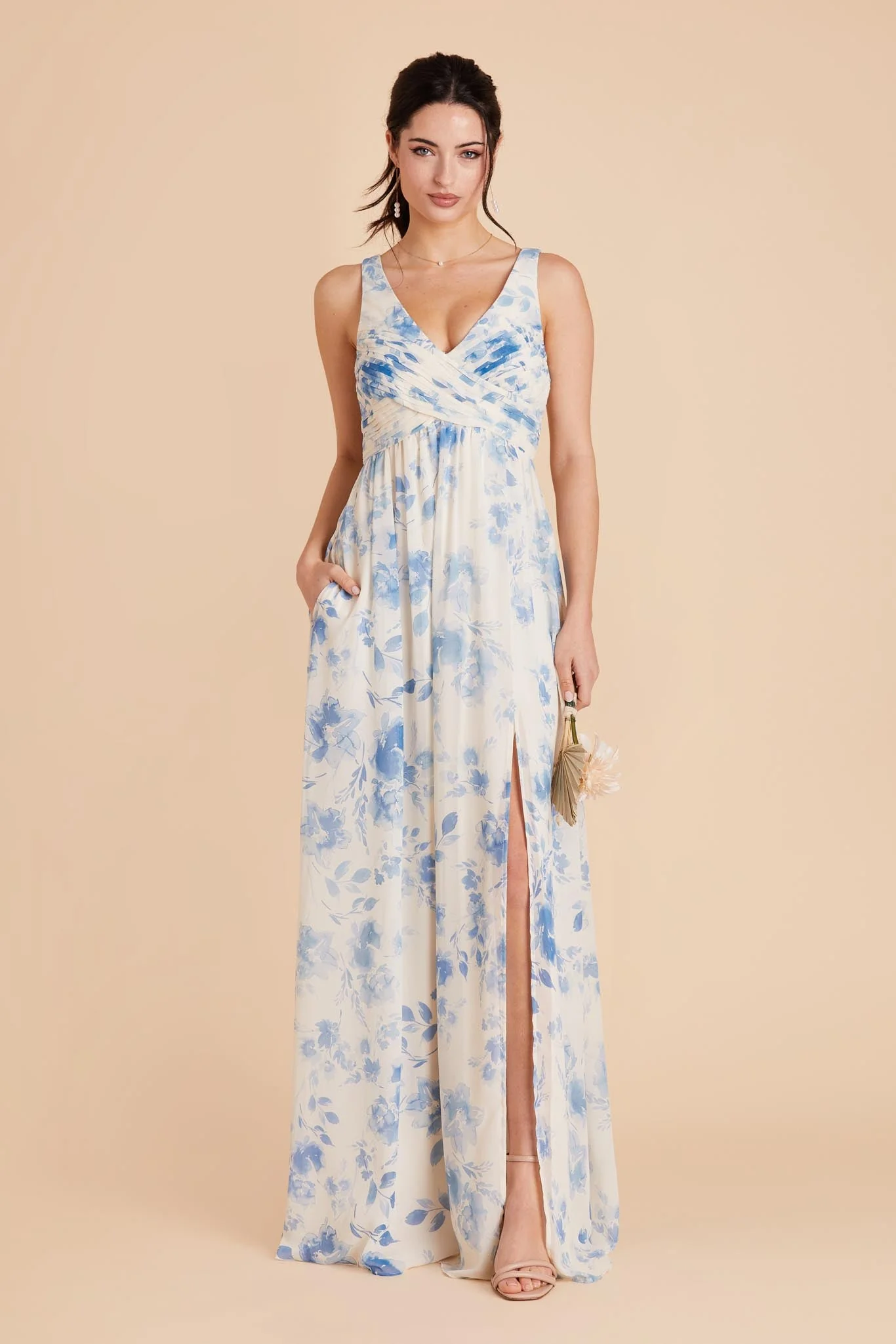 Laurie Chiffon Dress - Blue Rococo Floral - Image 5
