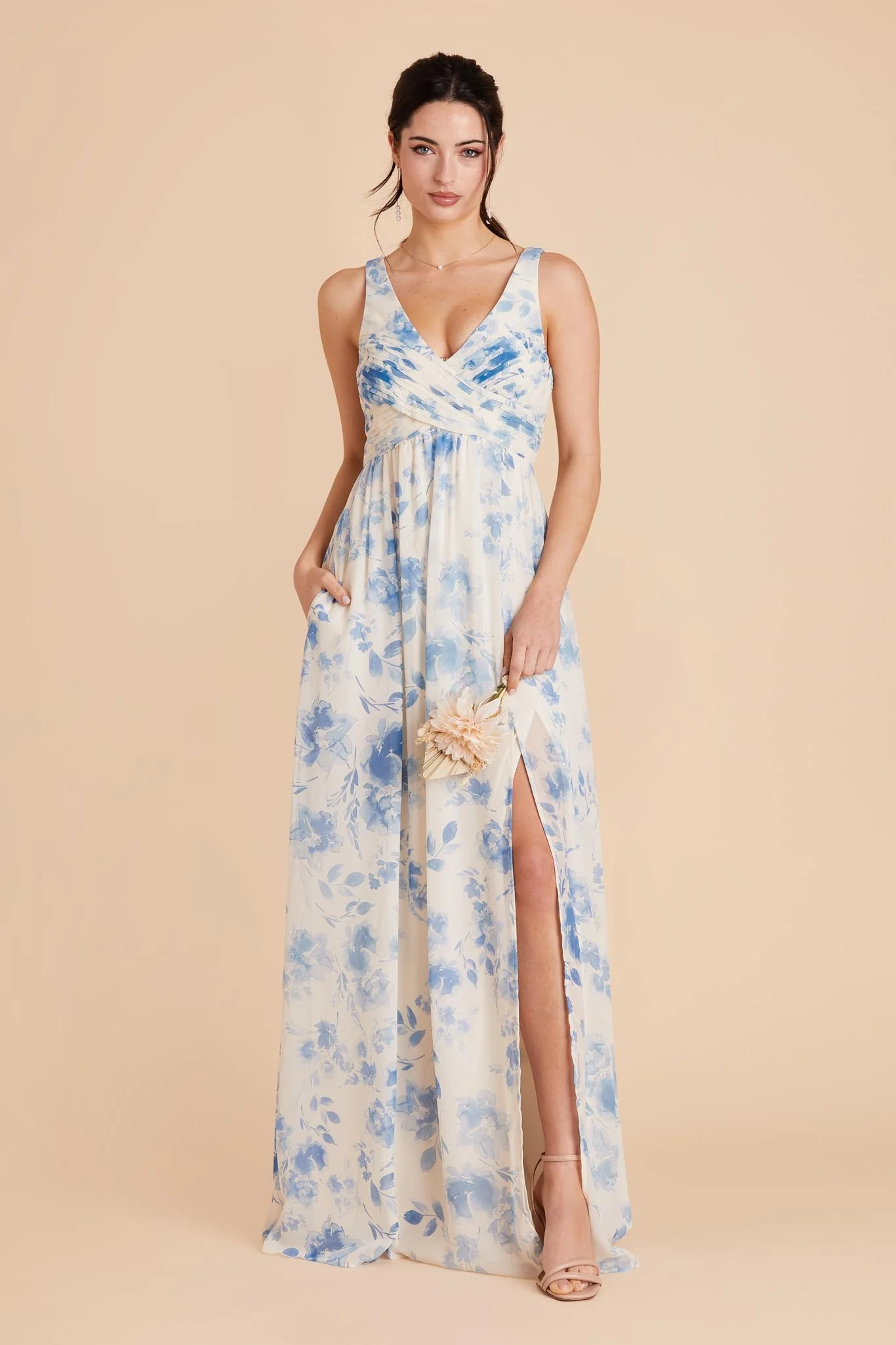 Laurie Chiffon Dress - Blue Rococo Floral - Image 8