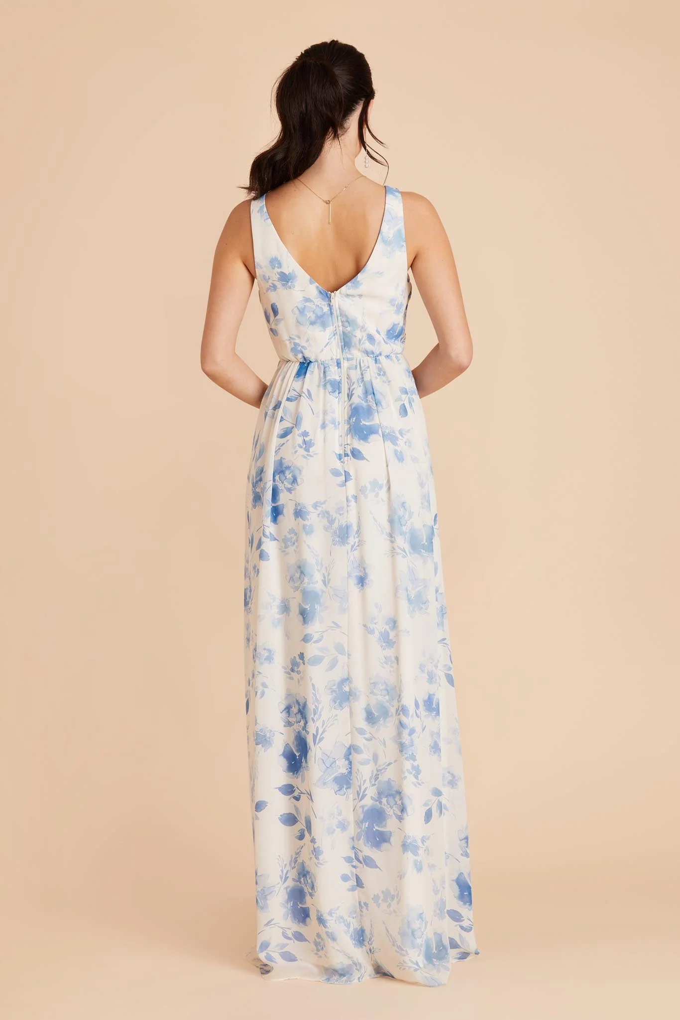 Laurie Chiffon Dress - Blue Rococo Floral - Image 9