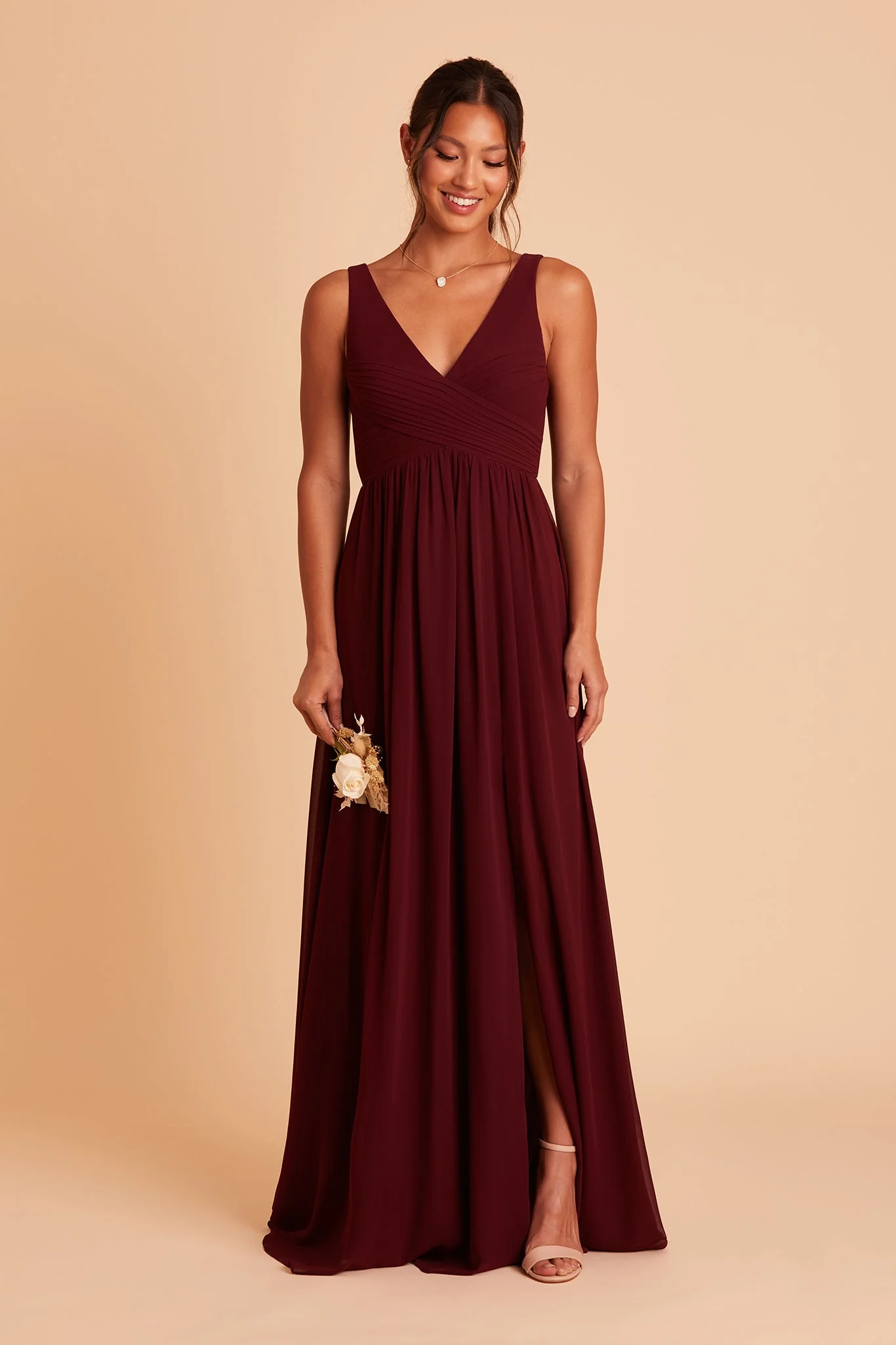 Laurie Chiffon Dress - Cabernet - Image 5
