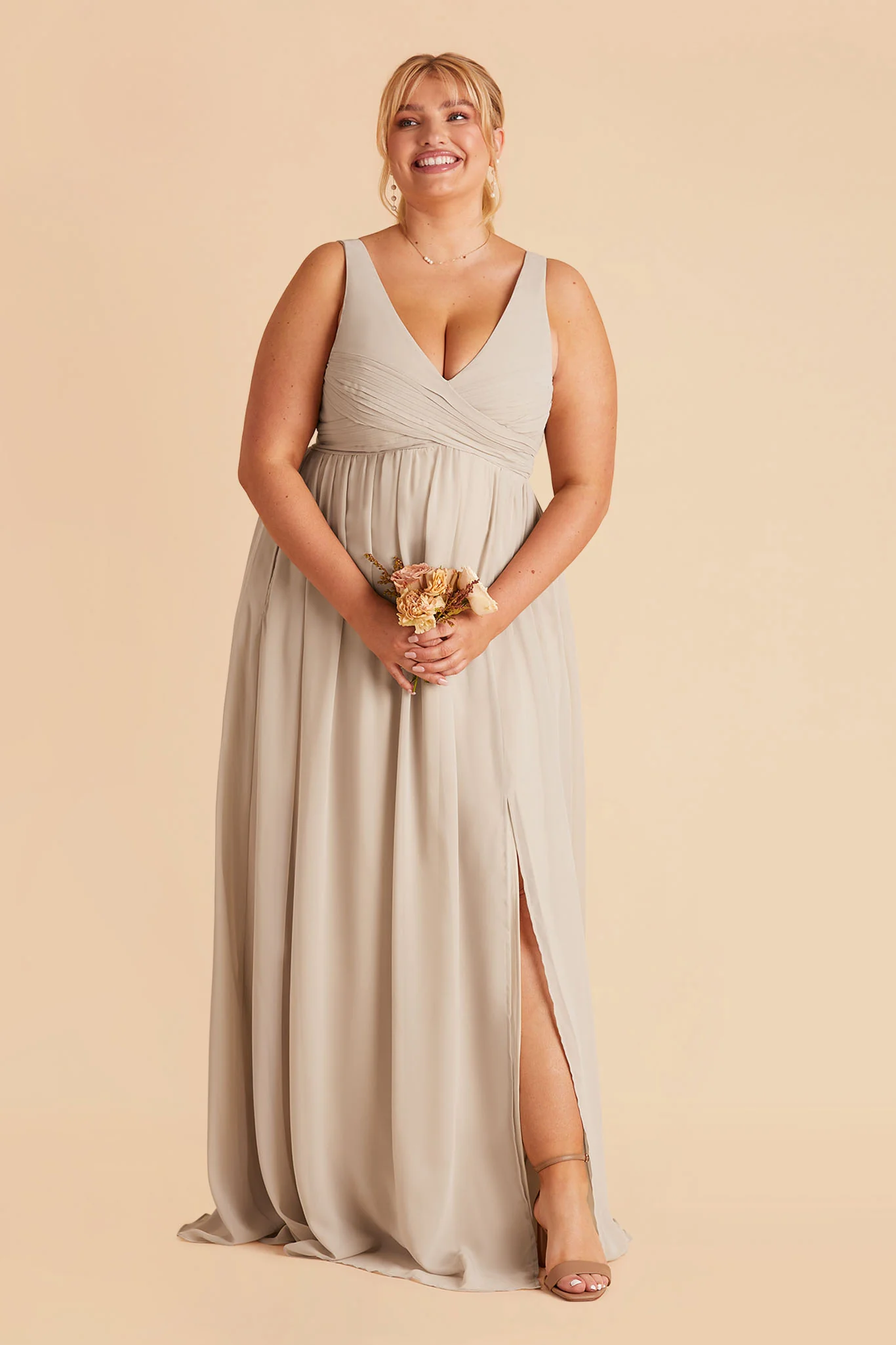 Laurie Chiffon Dress - Classic Champagne - Image 12
