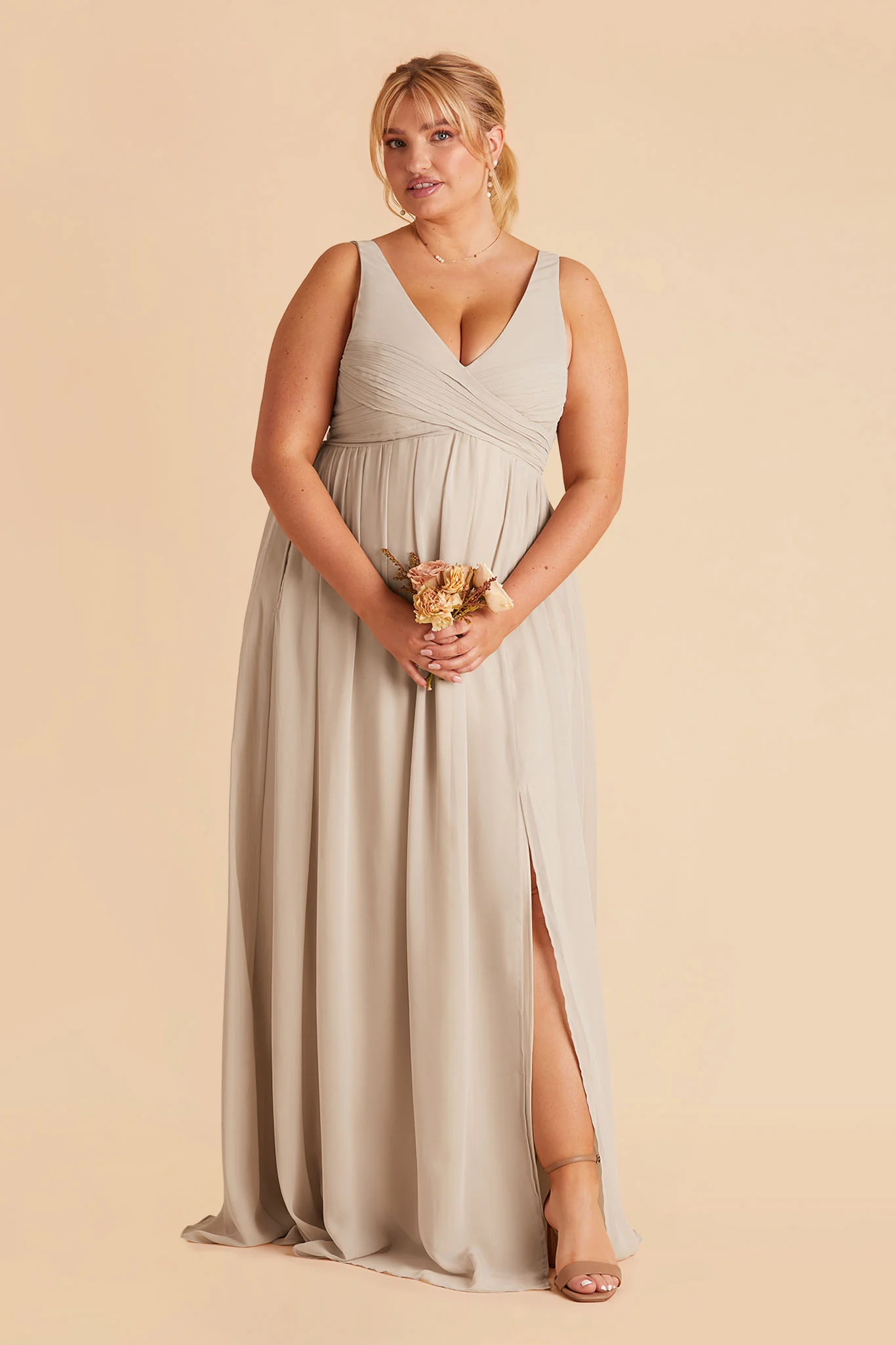 Laurie Chiffon Dress - Classic Champagne - Image 13