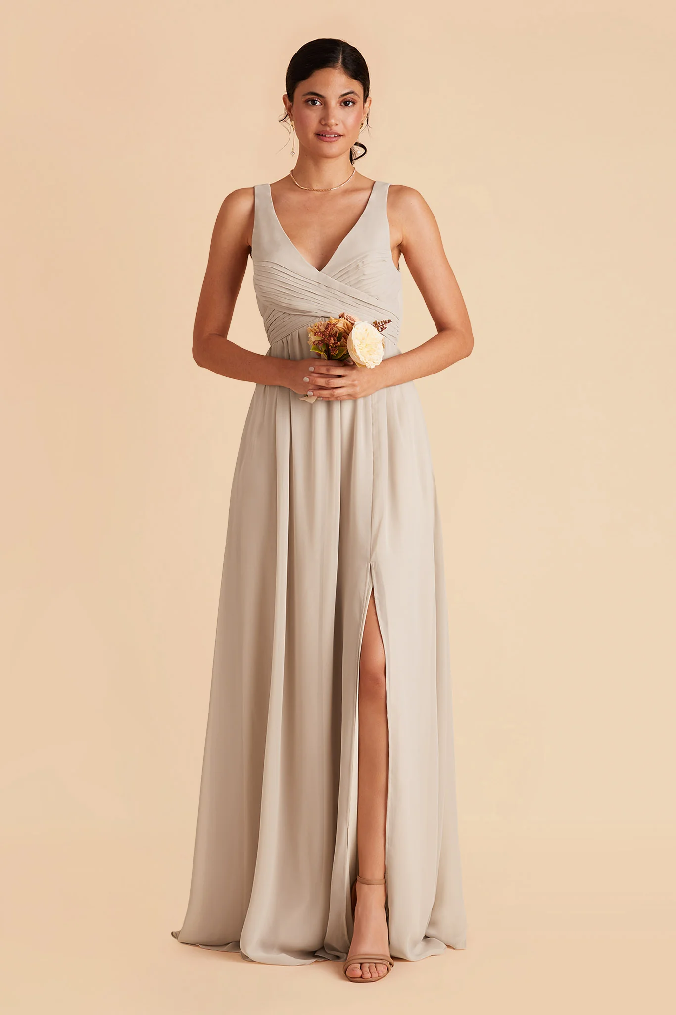 Laurie Chiffon Dress - Classic Champagne - Image 8