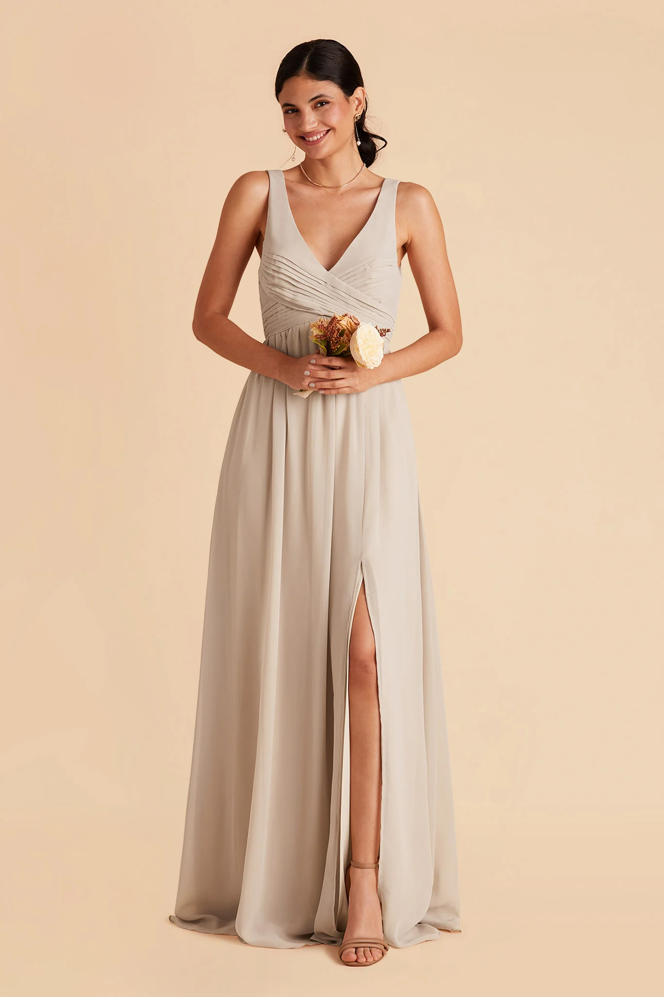 Laurie Chiffon Dress - Classic Champagne - Image 9