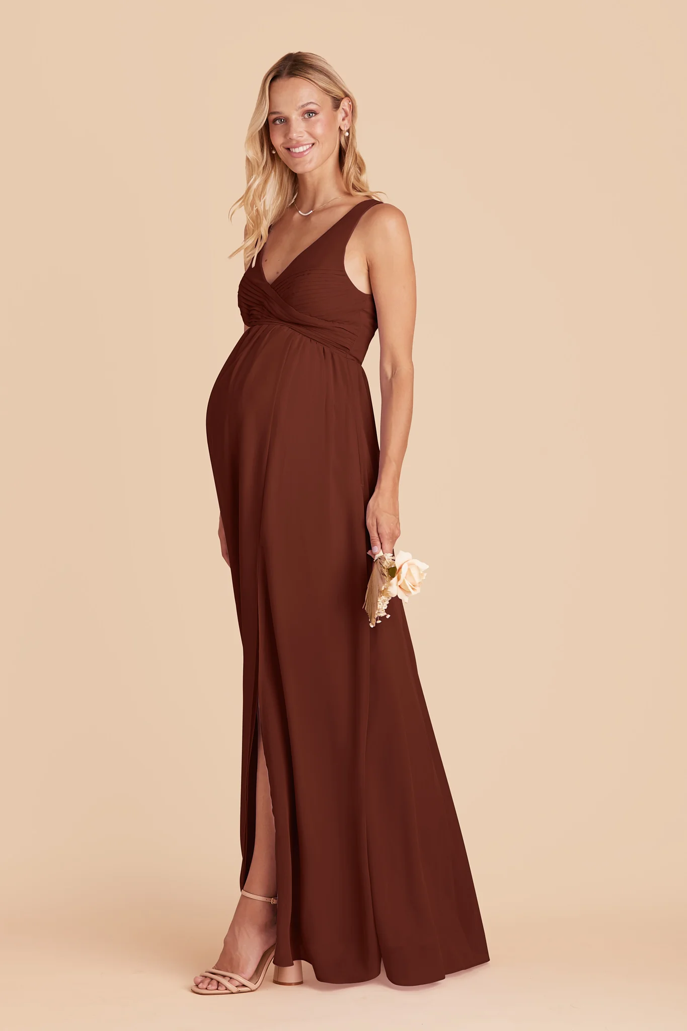 Laurie Chiffon Dress - Cognac - Image 7