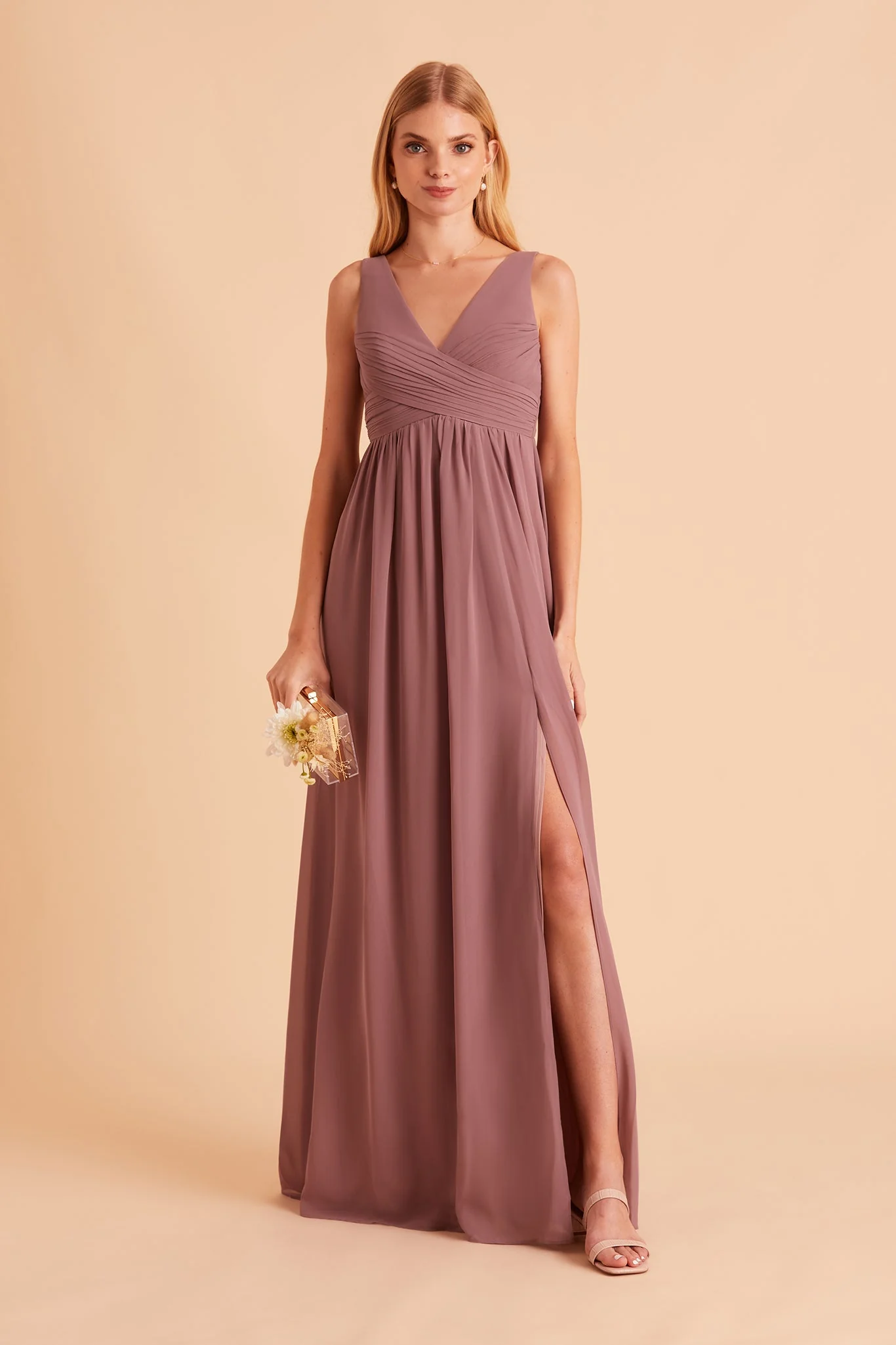 Laurie Chiffon Dress - Dark Mauve - Image 7
